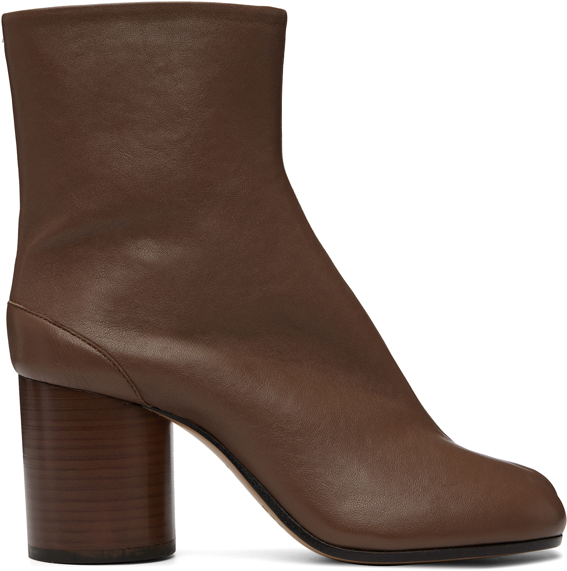 Maison Margiela - Bottines brunes à bout Tabi