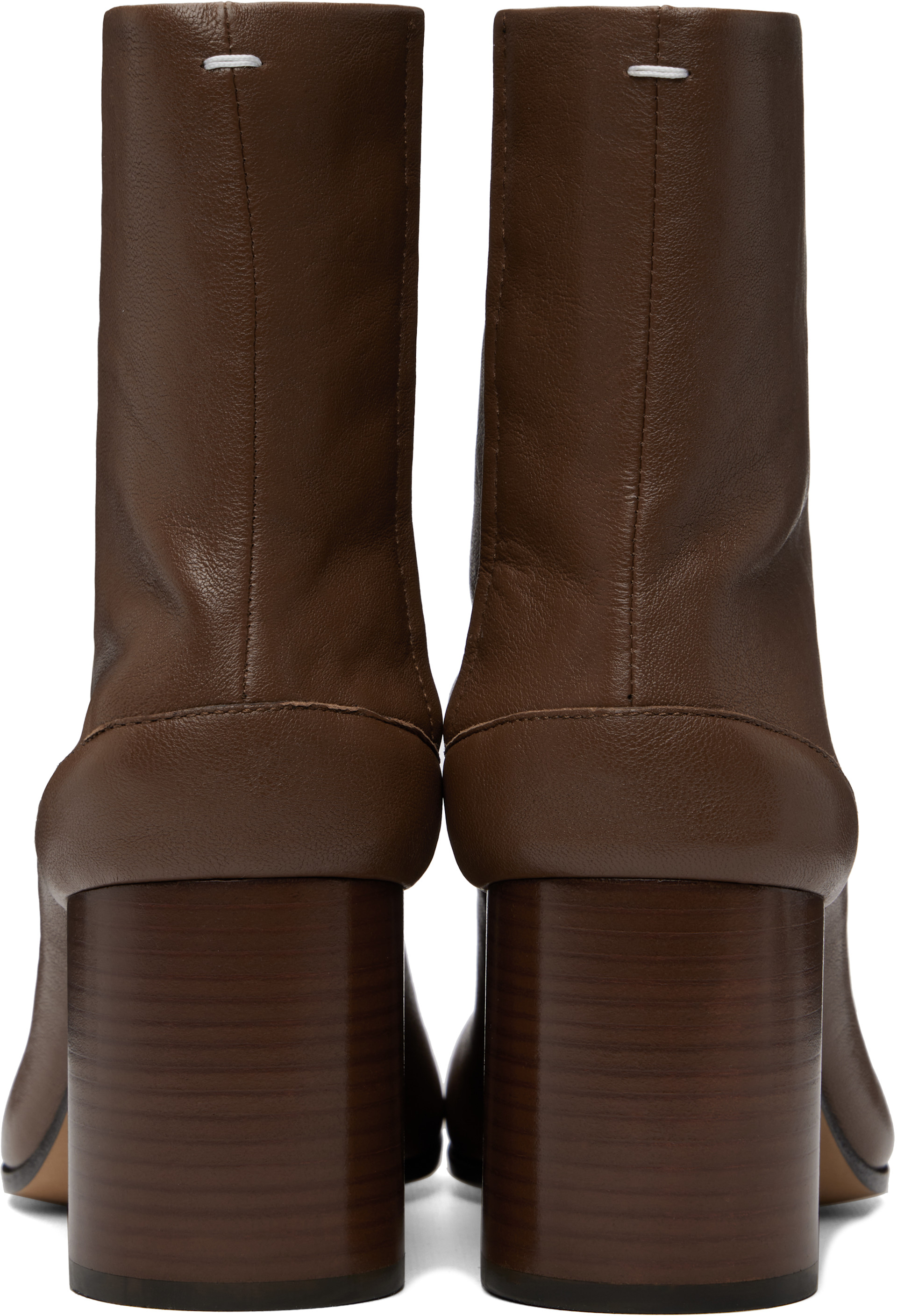 Maison Margiela - Bottines brunes à bout Tabi