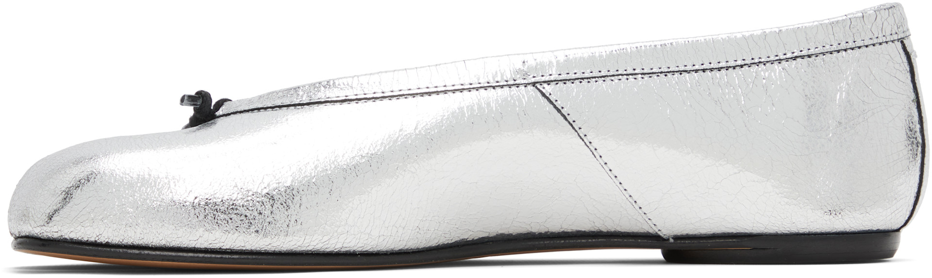 Maison Margiela: Silver Tabi Broken Mirror New Ballerina Flats
