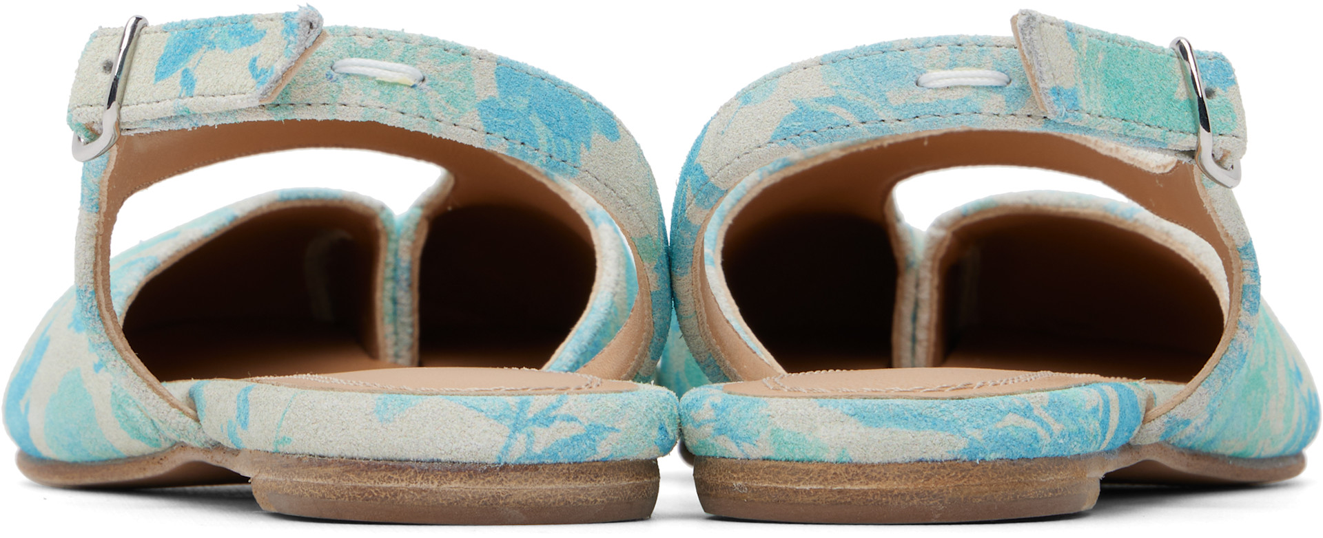 Maison Margiela - Blue & Gray Tabi Slingback Ballerina Flats