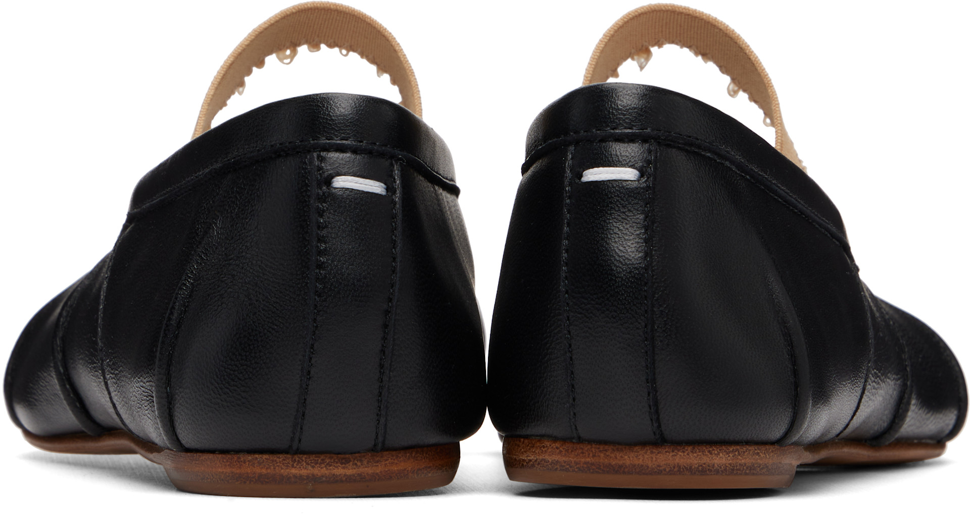 Maison Margiela: ブラック Tabi エラスティックバンド 足袋 バレエ
