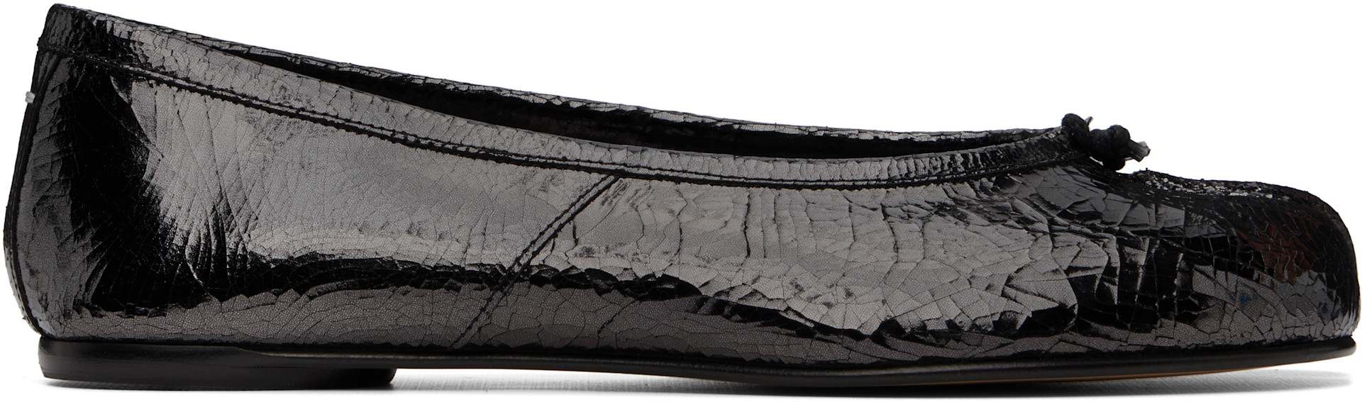 Maison Margiela: Black Tabi Broken Mirror New Ballerina Flats | SSENSE