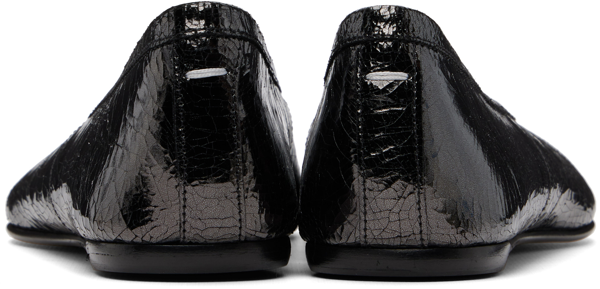 Maison Margiela: ブラック Tabi Broken Mirror New バレエシューズ