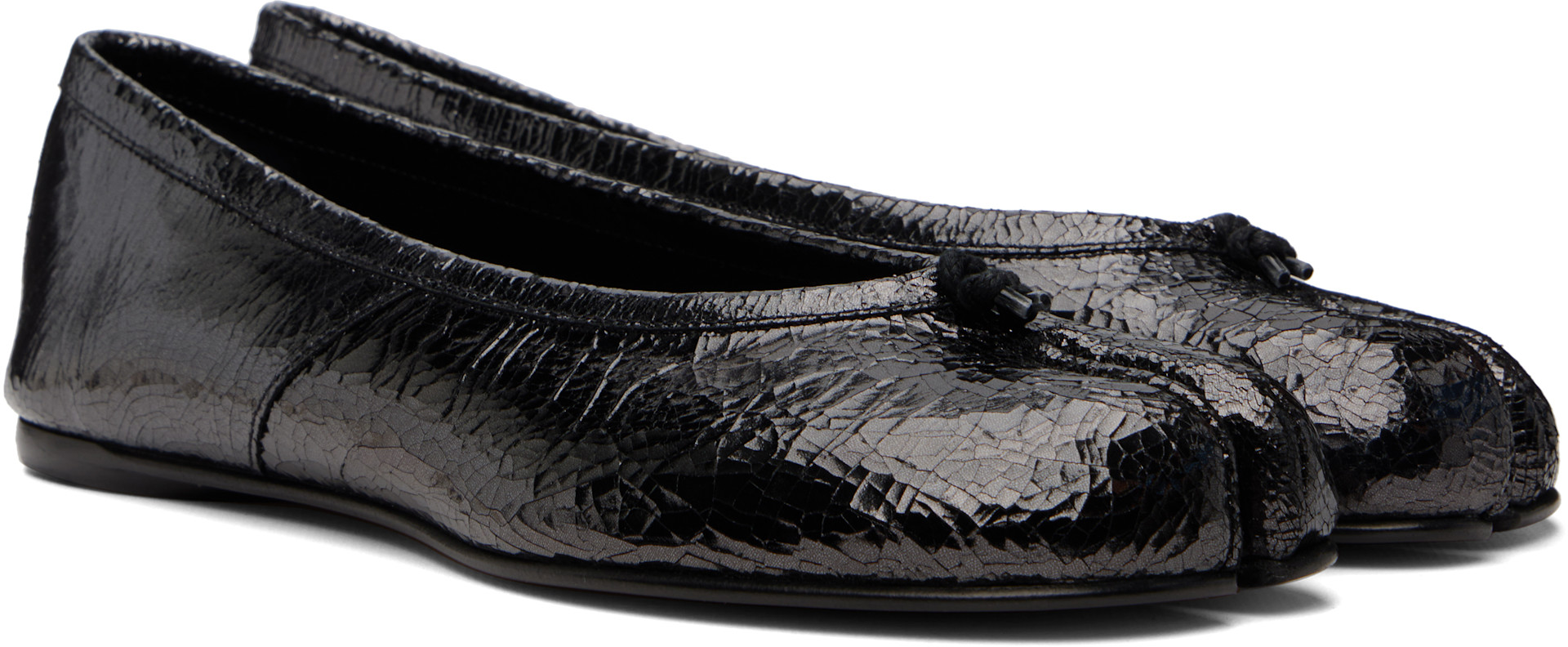 Maison Margiela: ブラック Tabi Broken Mirror New バレエシューズ