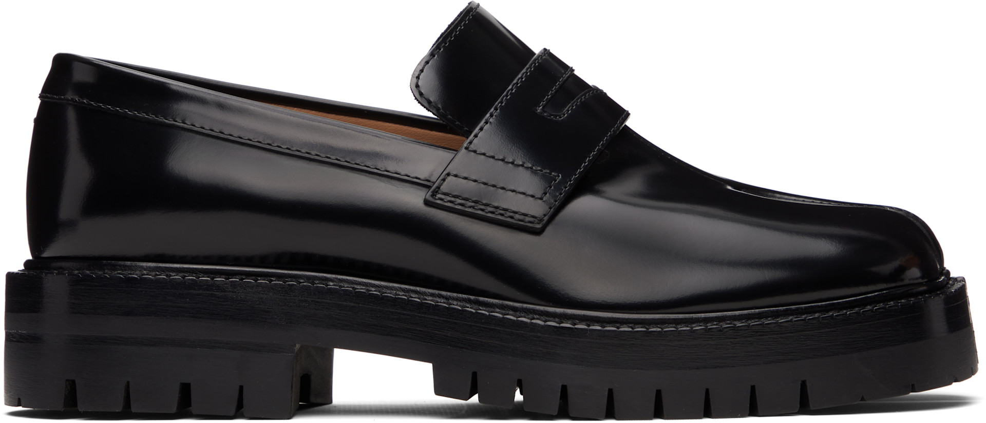 Maison Margiela: ブラック Tabi ローファー | SSENSE 日本
