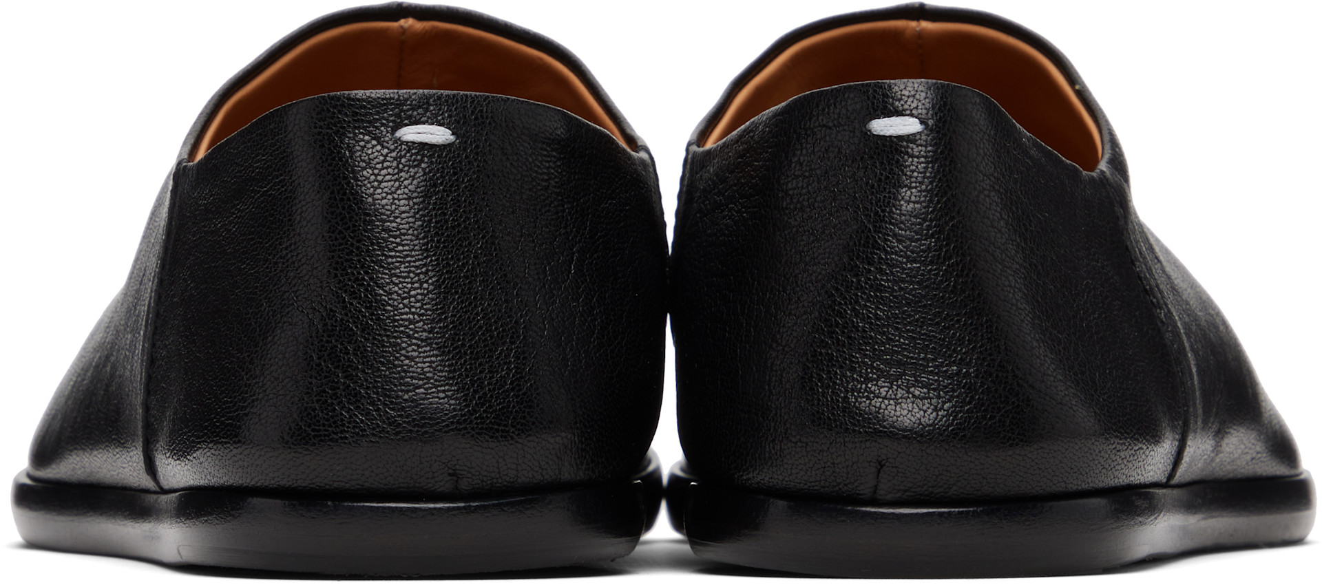 Maison Margiela: Black Tabi Babouches Loafers | SSENSE