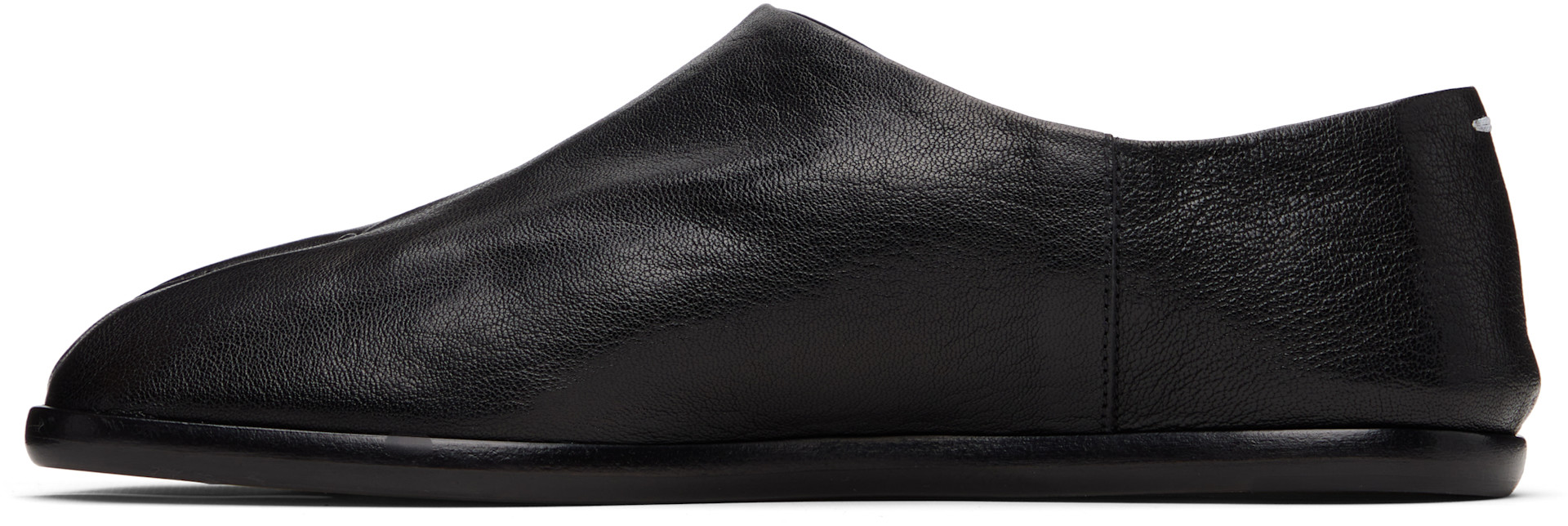Maison Margiela: Black Tabi Babouches Loafers | SSENSE