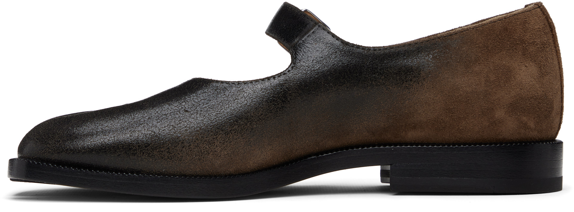 Maison Margiela: ブラウン Tabi メリージェーン フラットシューズ 