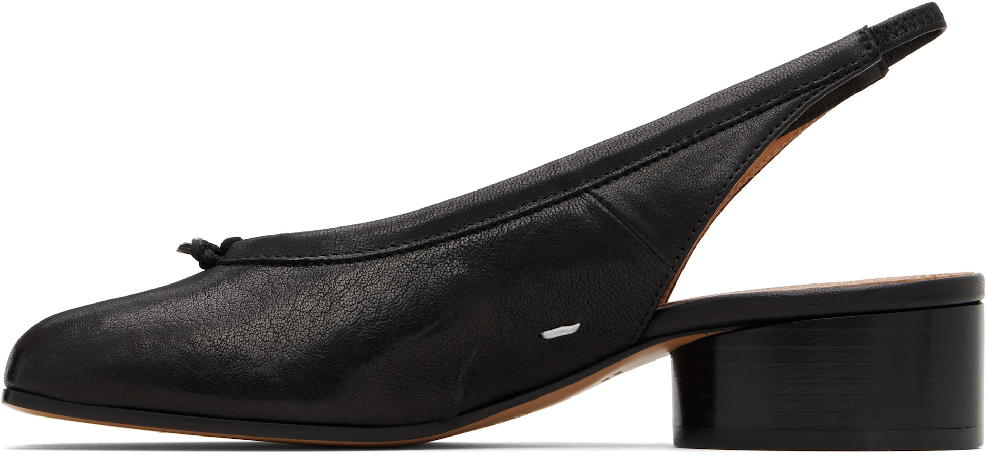 Maison Margiela: Black Tabi New Ballerina Slingback Heels | SSENSE