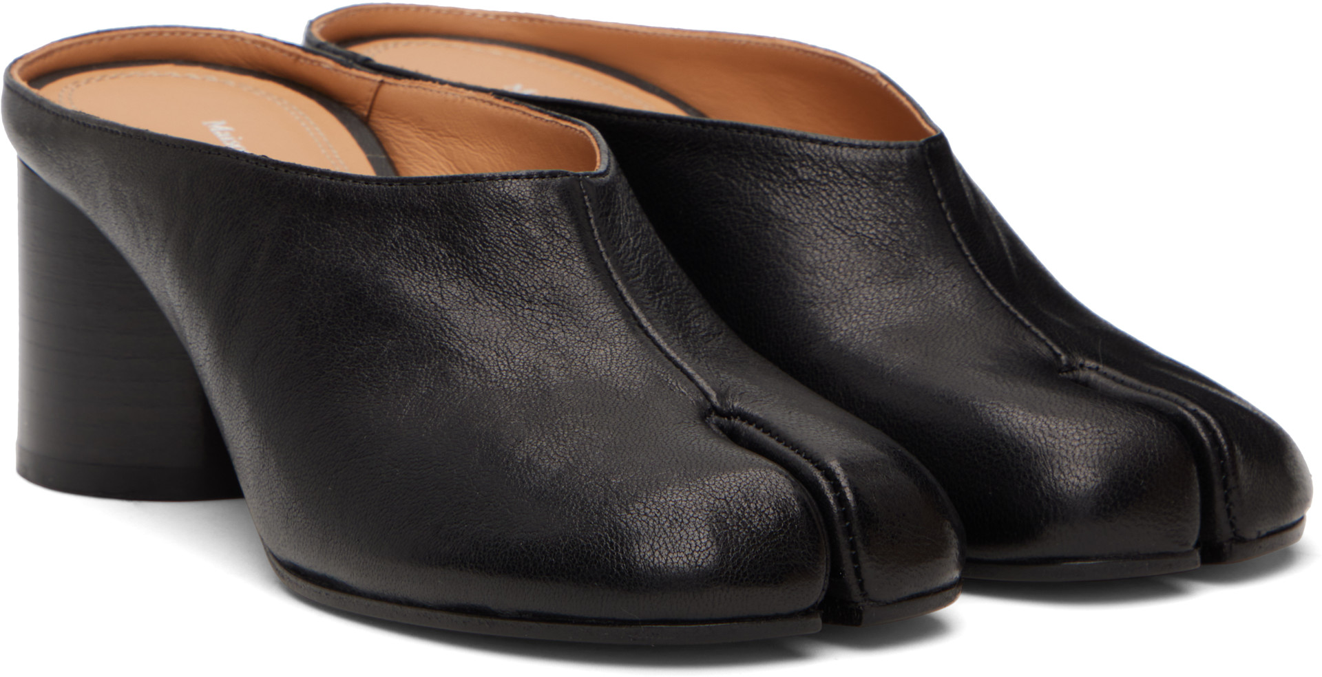 Maison Margiela: Black Tabi Décolleté Mule Heels | SSENSE