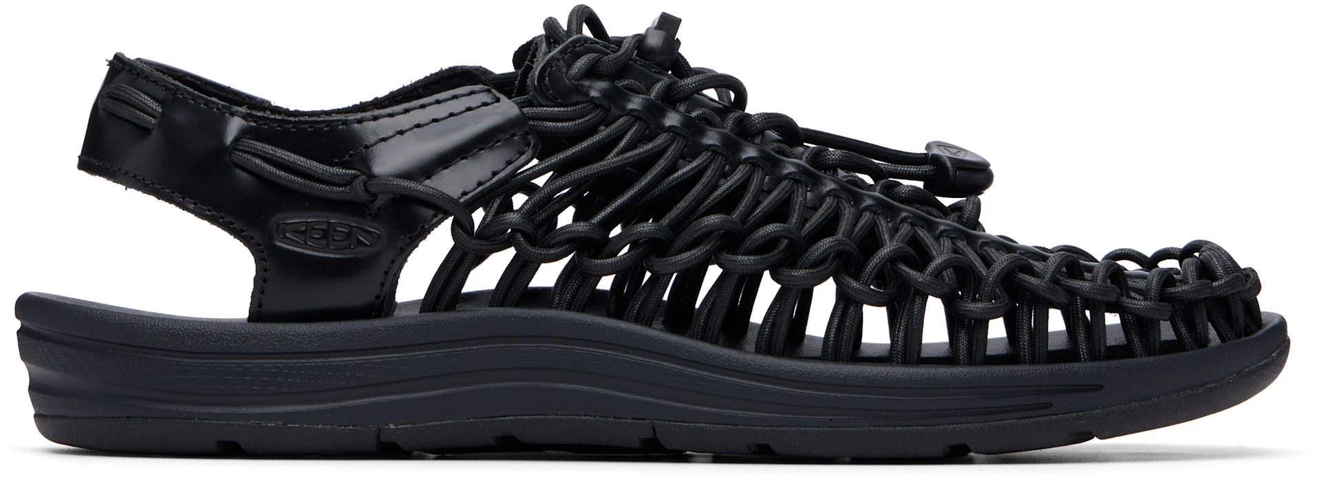 新品 KEEN UNEEK M black/black us8.5 KEEN: Black UNEEK Leather Sandals | SSENSE