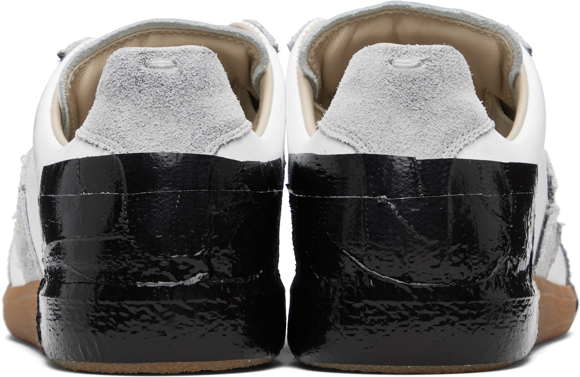 Maison Margiela: White & Gray Replica Sneakers | SSENSE