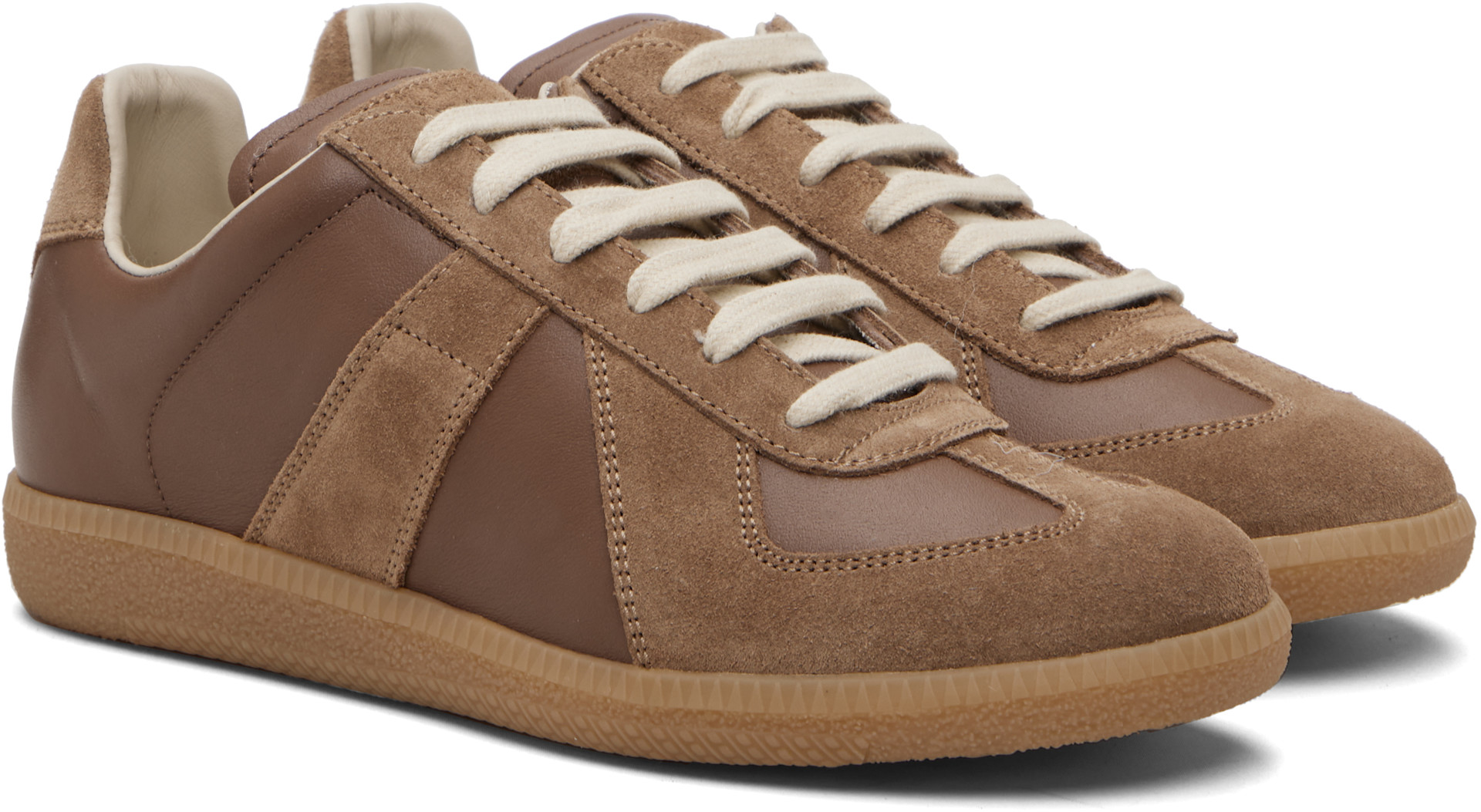 Maison Margiela: Tan Replica Sneakers | SSENSE Canada