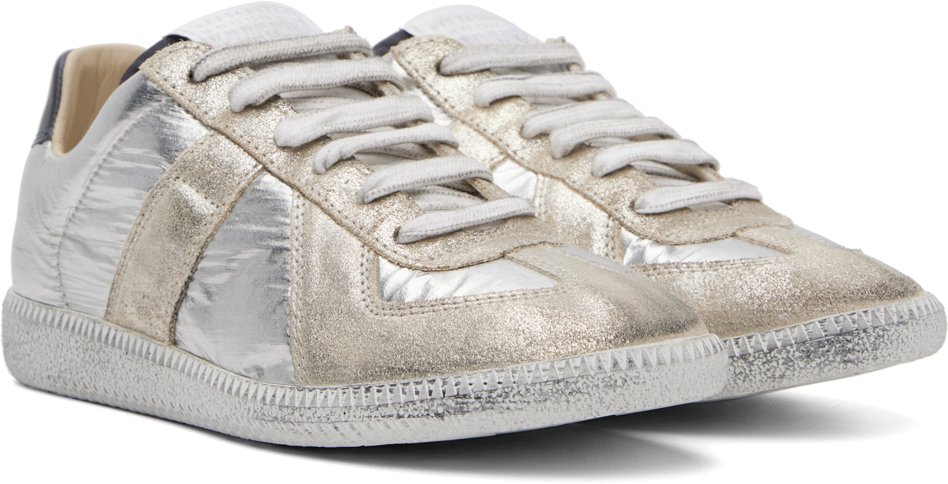 Maison Margiela: シルバー Replica イリディセント スニーカー