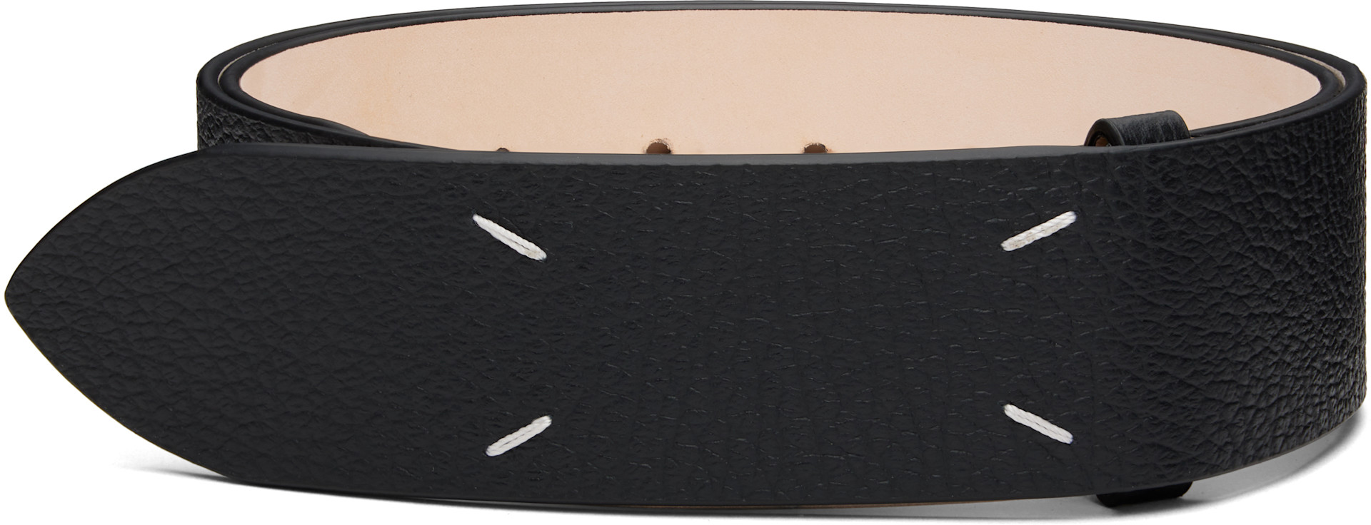 Maison Margiela: Black Four Stitches Belt | SSENSE Canada