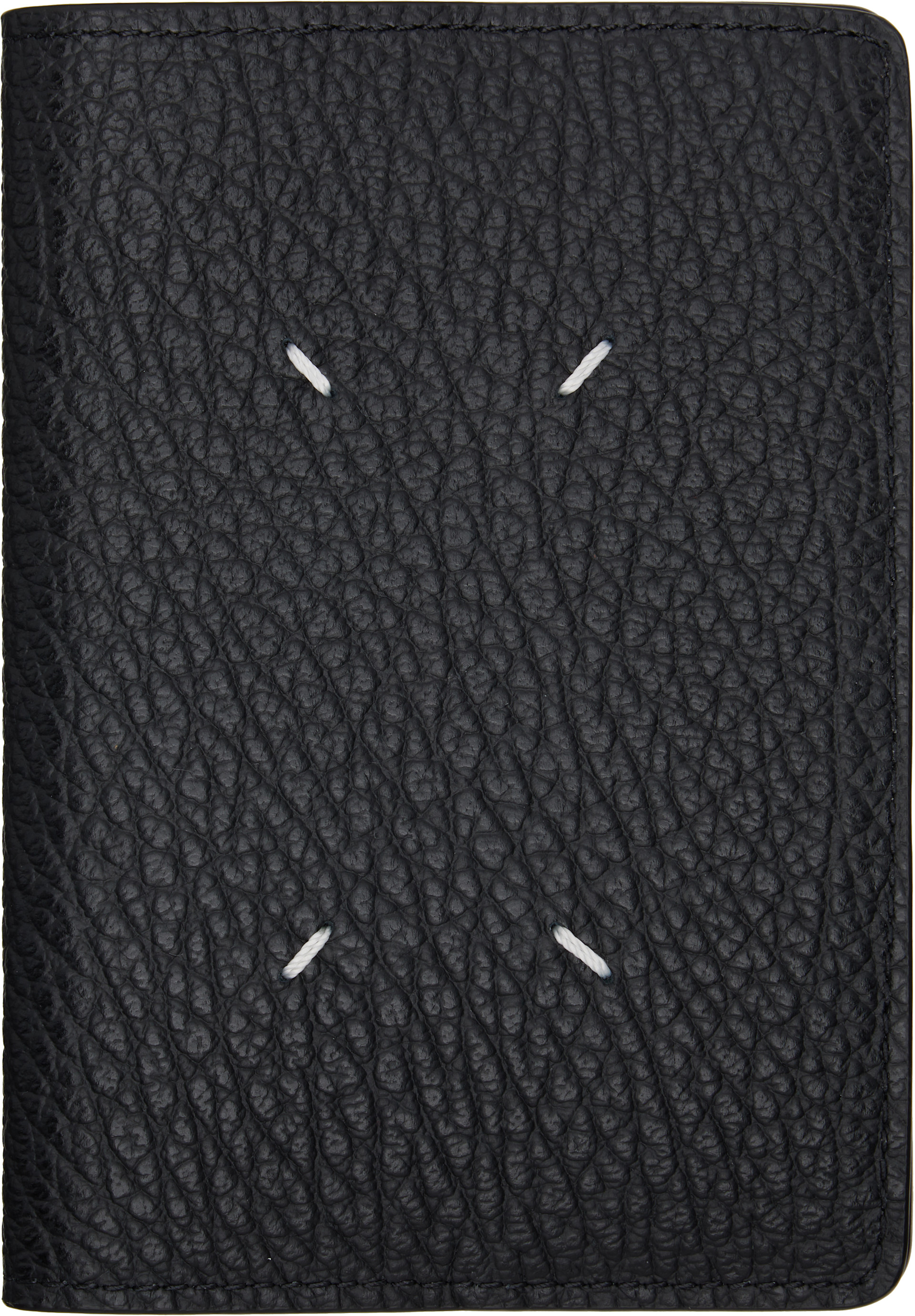 Maison Margiela: ブラック Four Stitches パスポートケース | SSENSE 日本