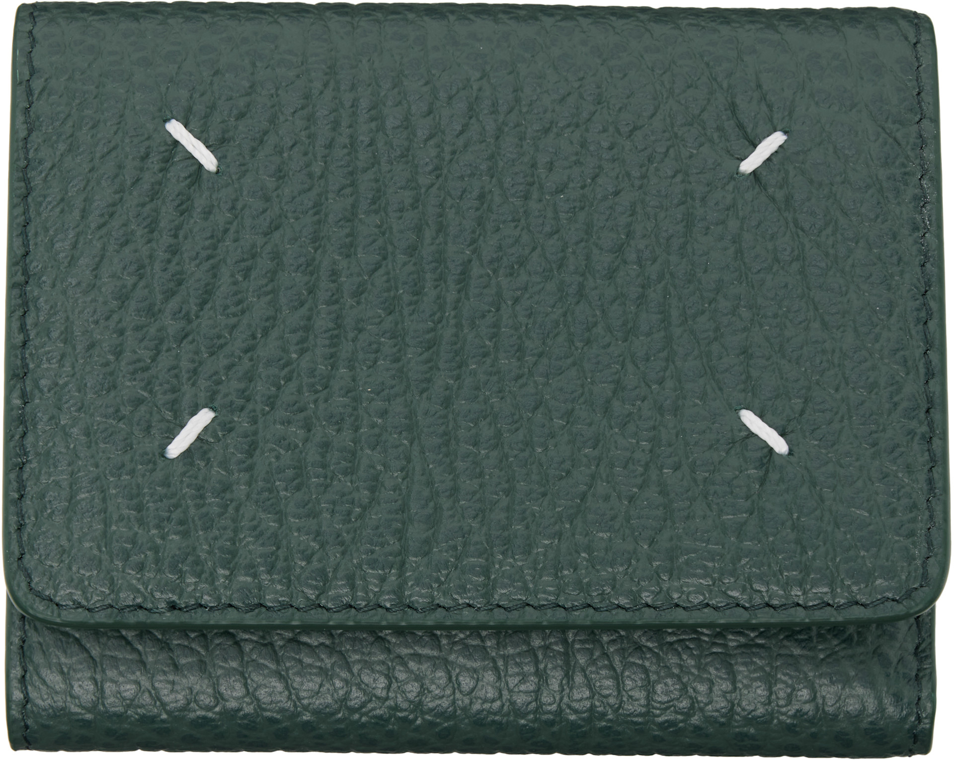 Maison Margiela: Green Four Stitches Wallet | SSENSE