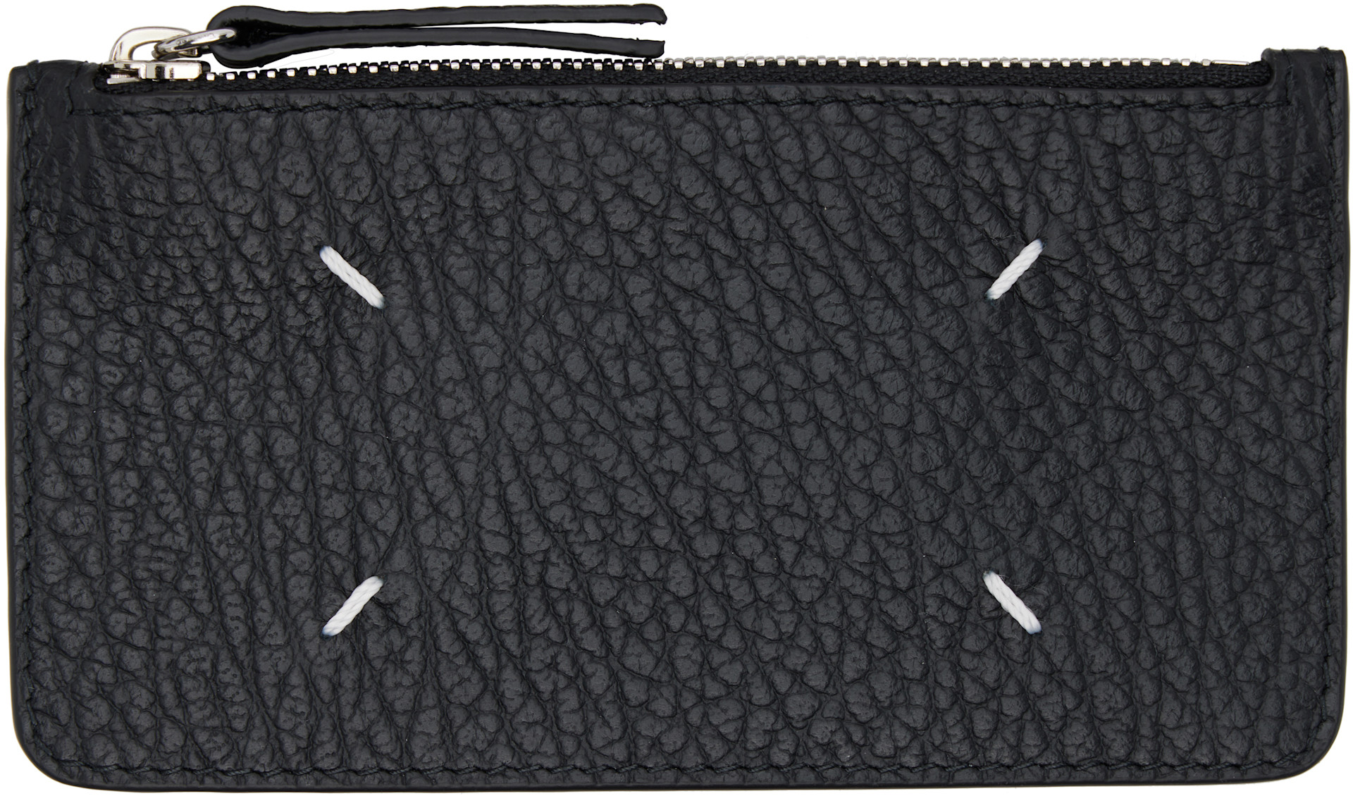 Maison Margiela: Black Four Stitches Card Holder | SSENSE