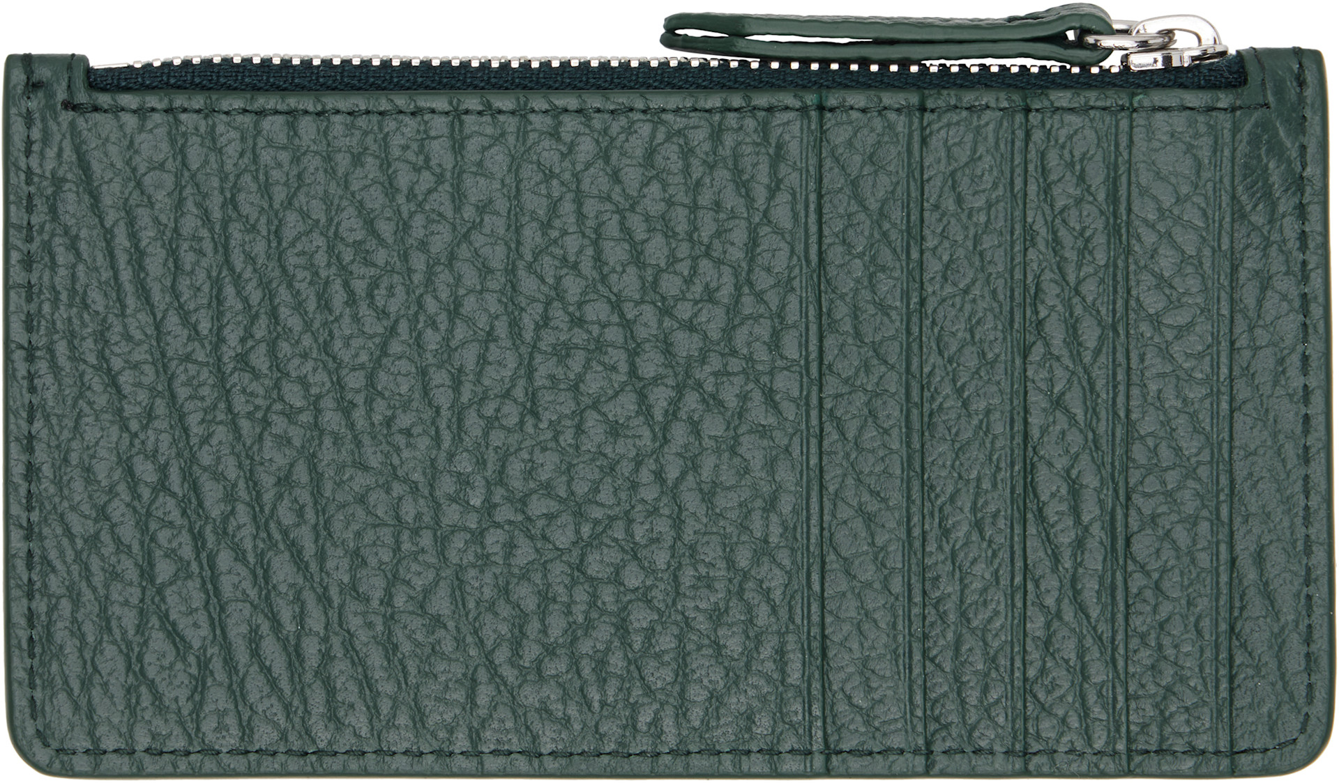 Maison Margiela: Green Four Stitches Card Holder | SSENSE