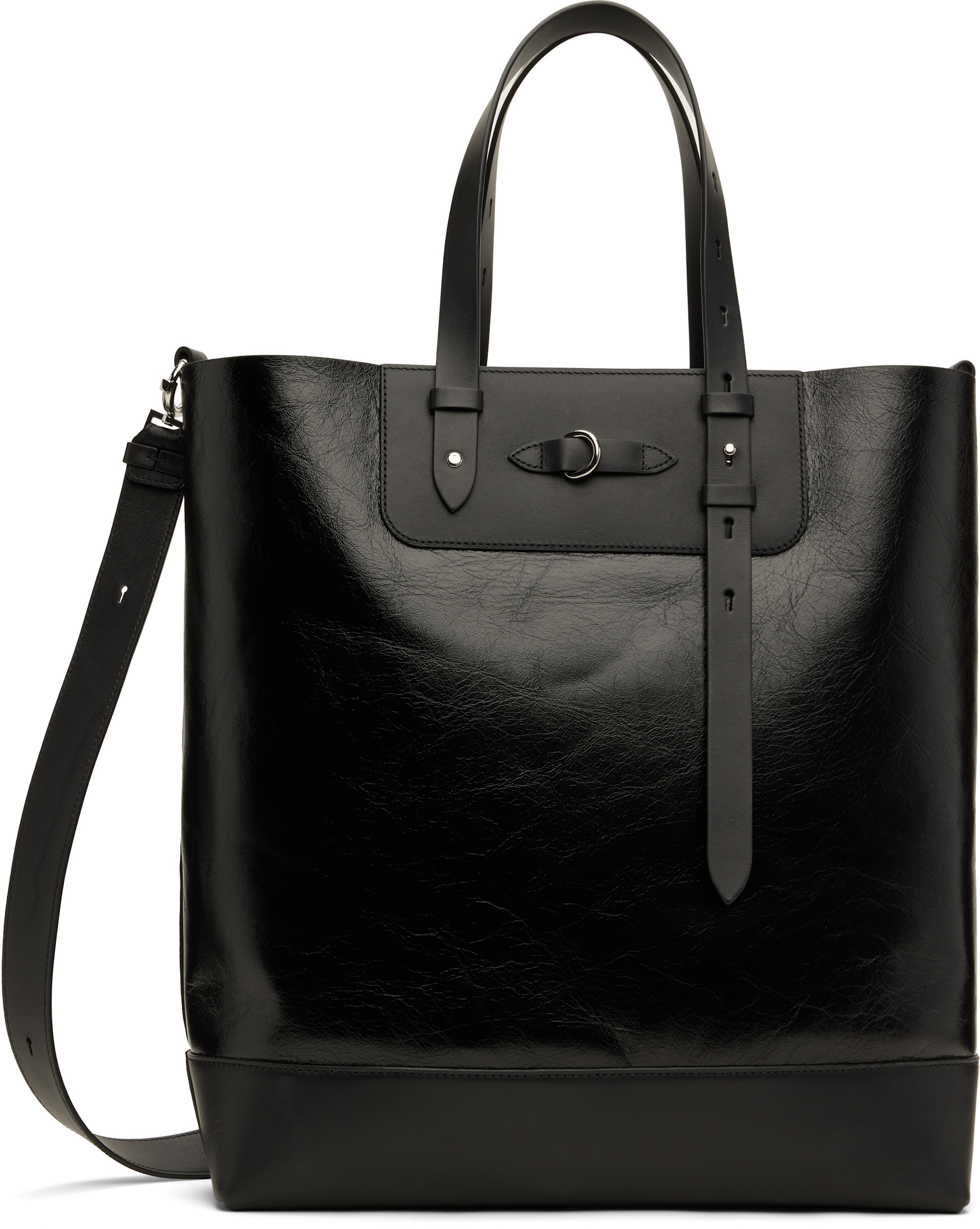 Maison Margiela: Black Vertical Belt Tote | SSENSE