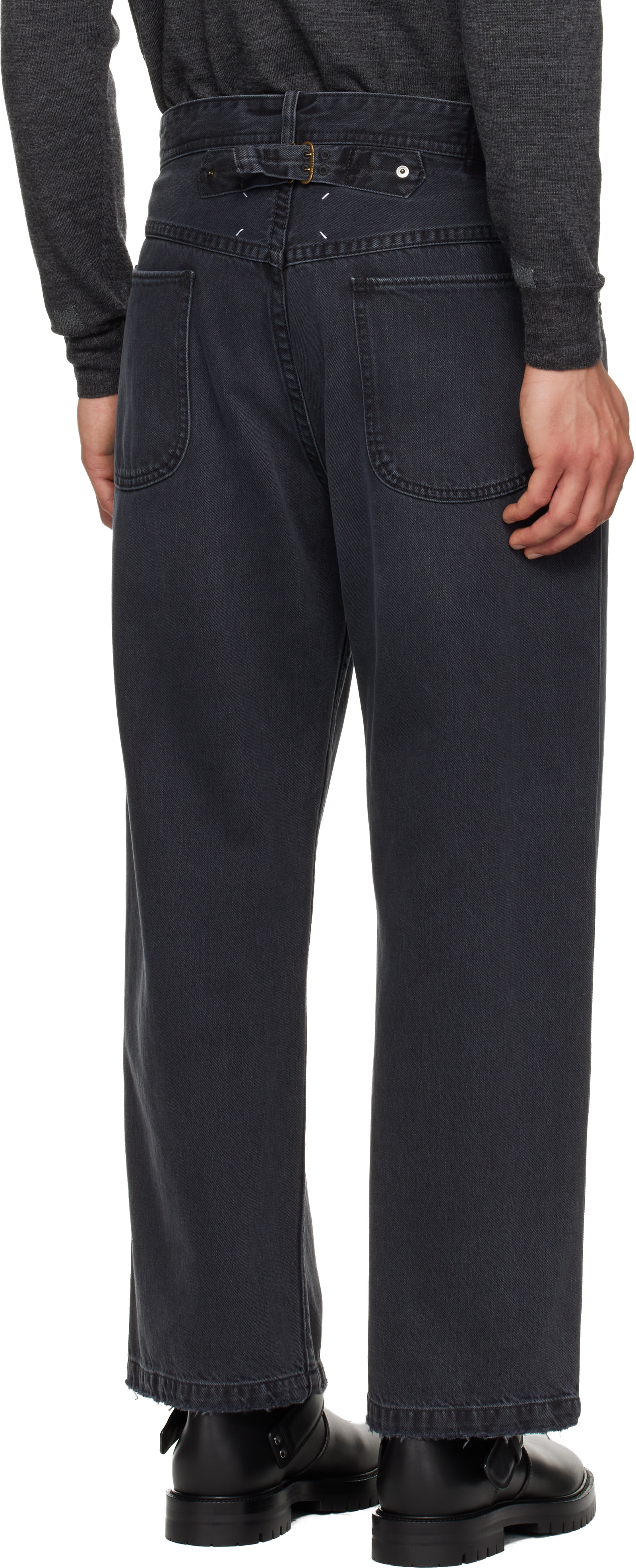 Maison Margiela - Black Straight-Leg Cropped Jeans