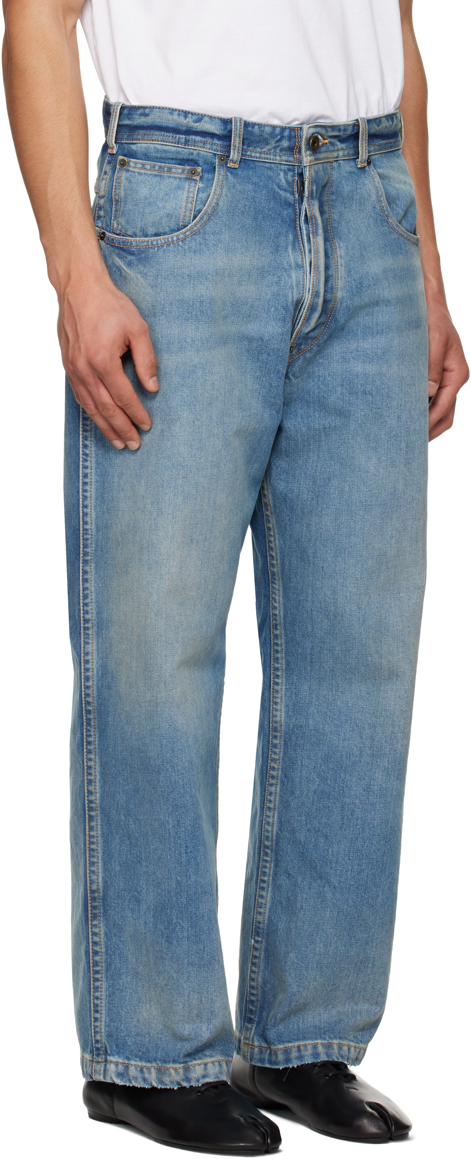 Maison Margiela - Blue Straight-Leg Cropped Jeans