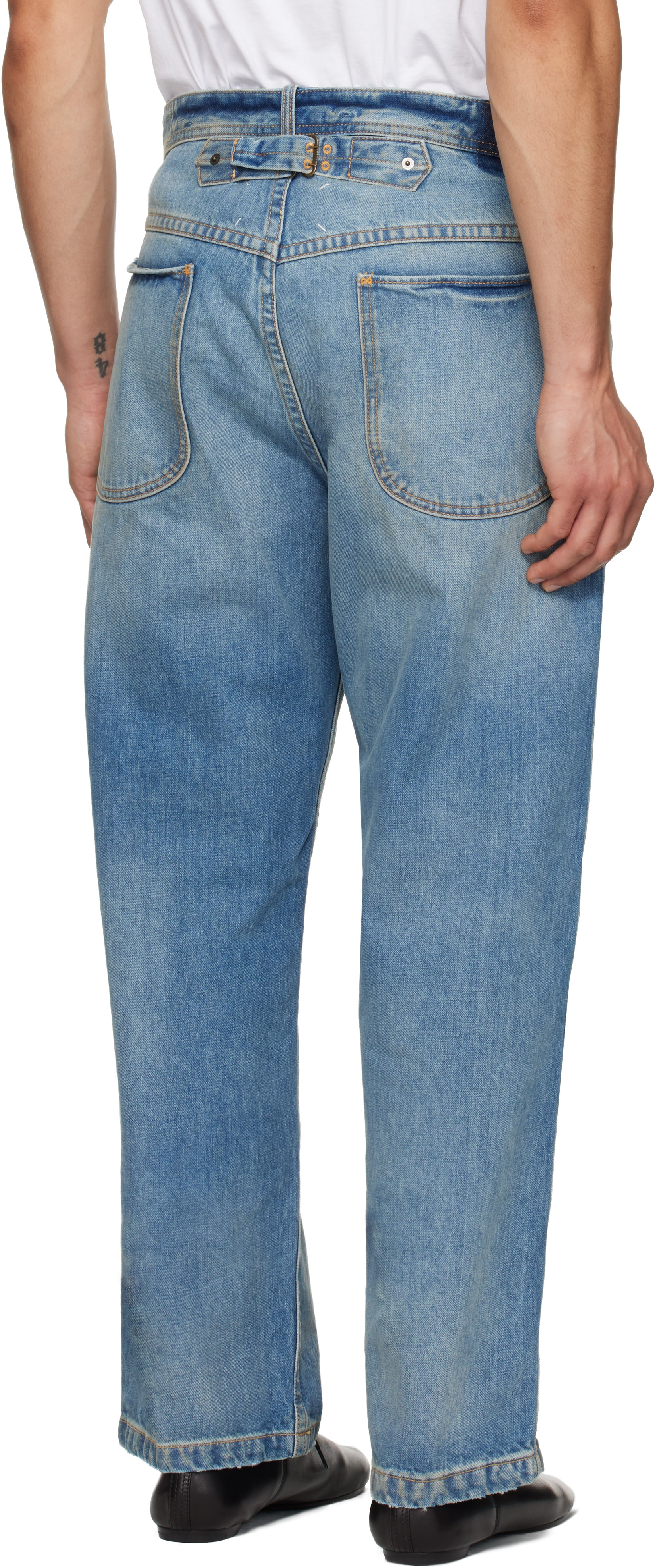 Maison Margiela - Blue Straight-Leg Cropped Jeans