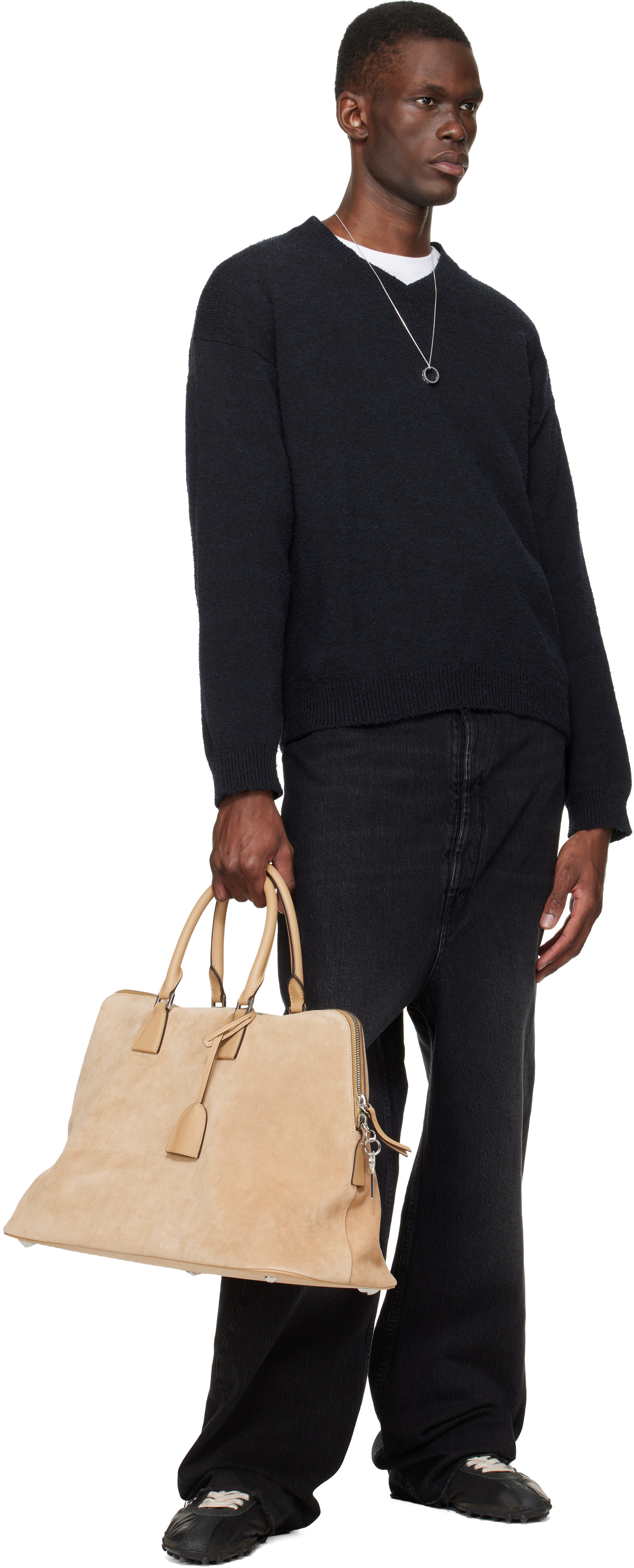 Maison Margiela: ブラック Dropped-Rise ジーンズ | SSENSE 日本