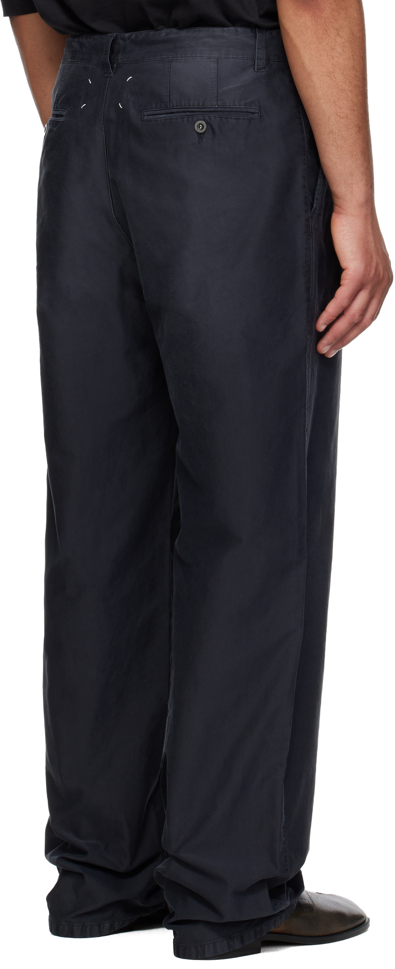 パンツ 01AW Martin Margiela Moleskin Trousers Maison Margiela: Black Unbrushed Moleskin Trousers | SSENSE