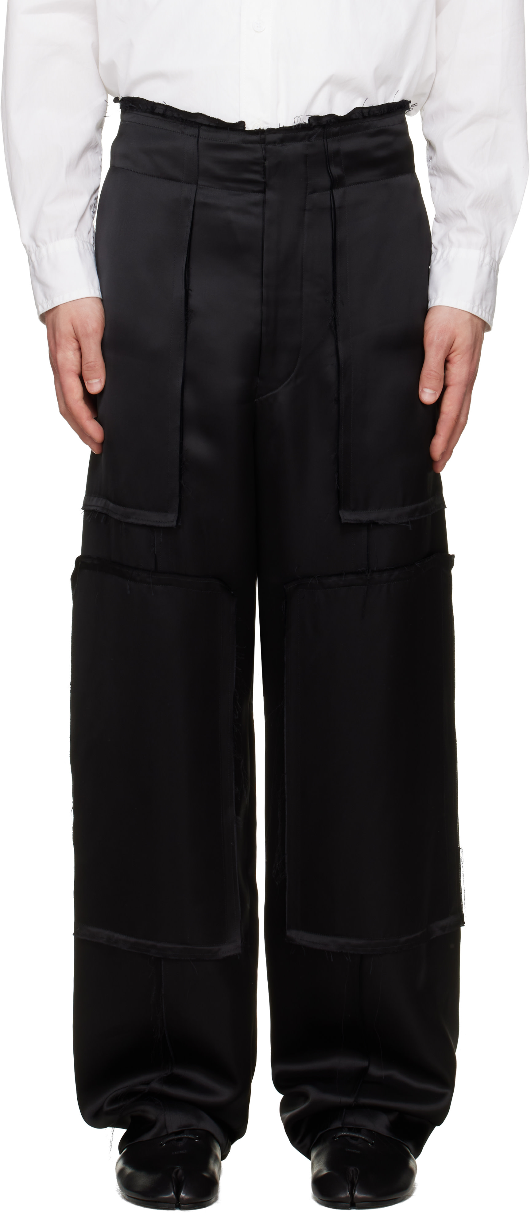 Maison Margiela: Black Raw Edge Trousers | SSENSE Canada Maison Margiela: Black Raw Edge Trousers | SSENSE Canada