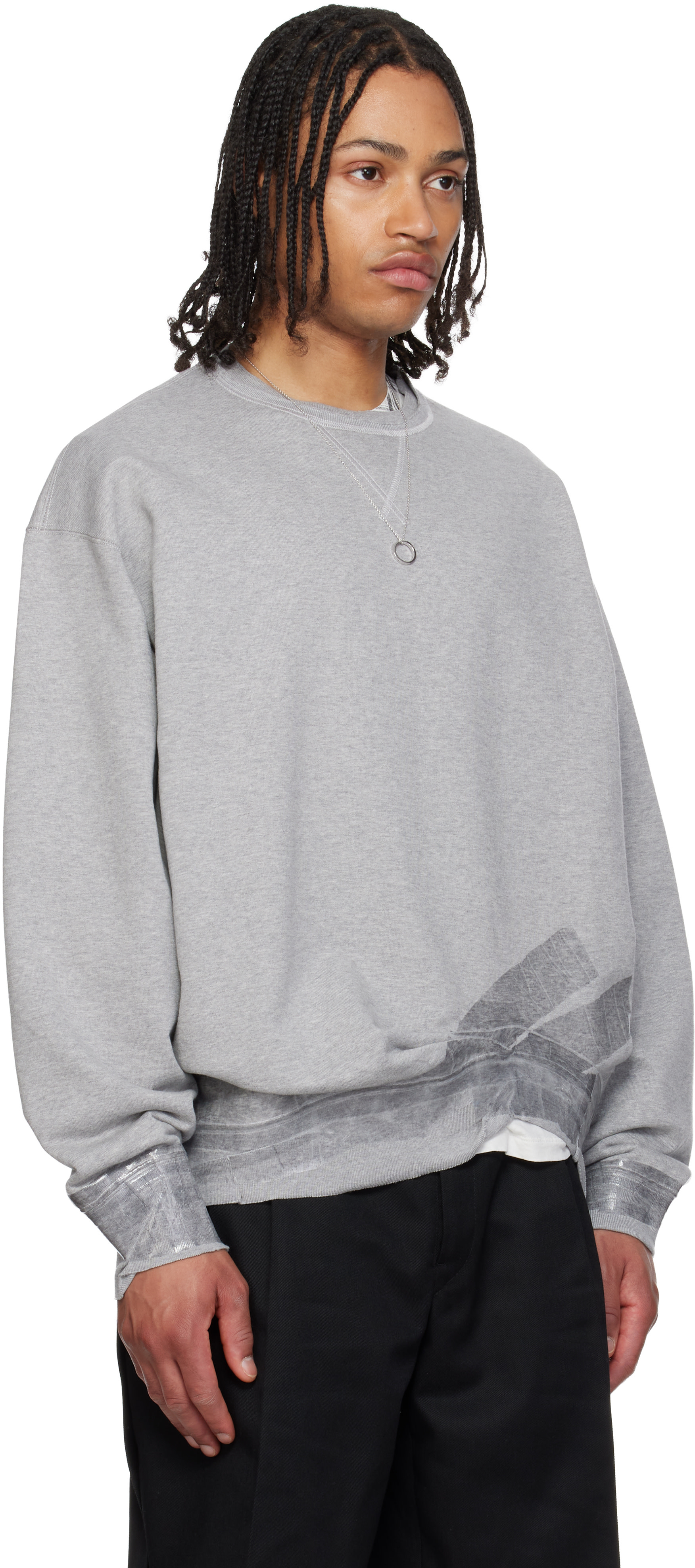 Maison Margiela: グレー Taped Jersey スウェットシャツ | SSENSE 日本