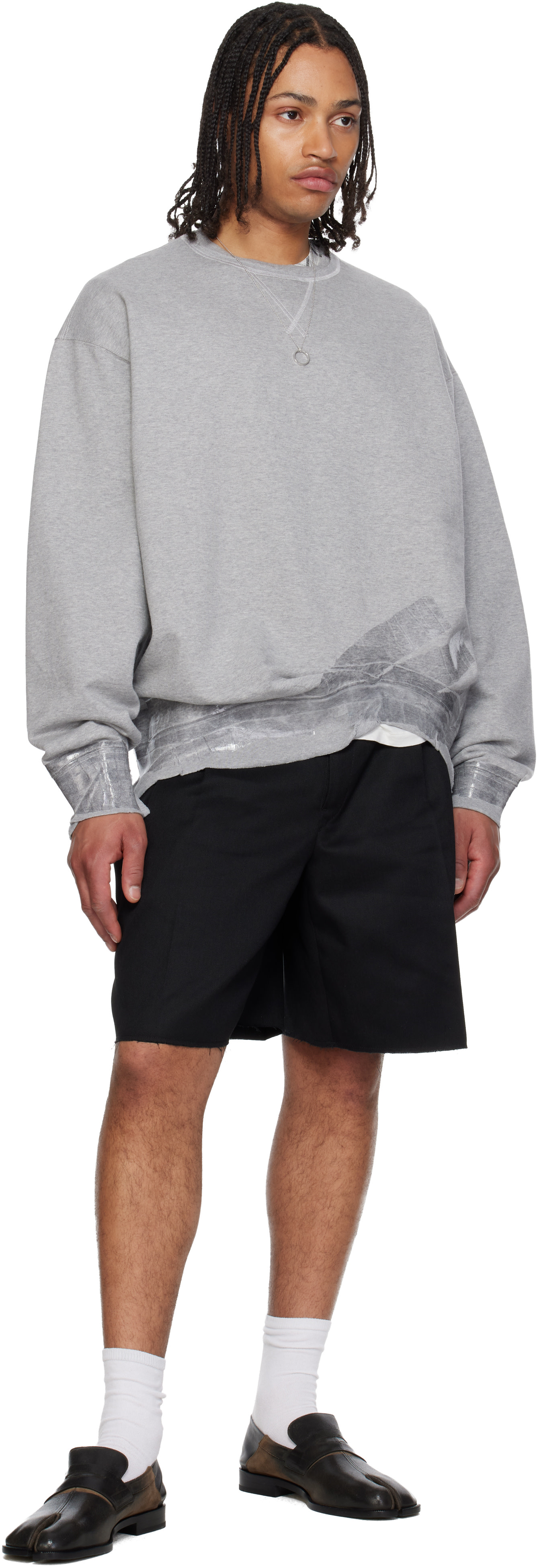 Maison Margiela: グレー Taped Jersey スウェットシャツ | SSENSE 日本