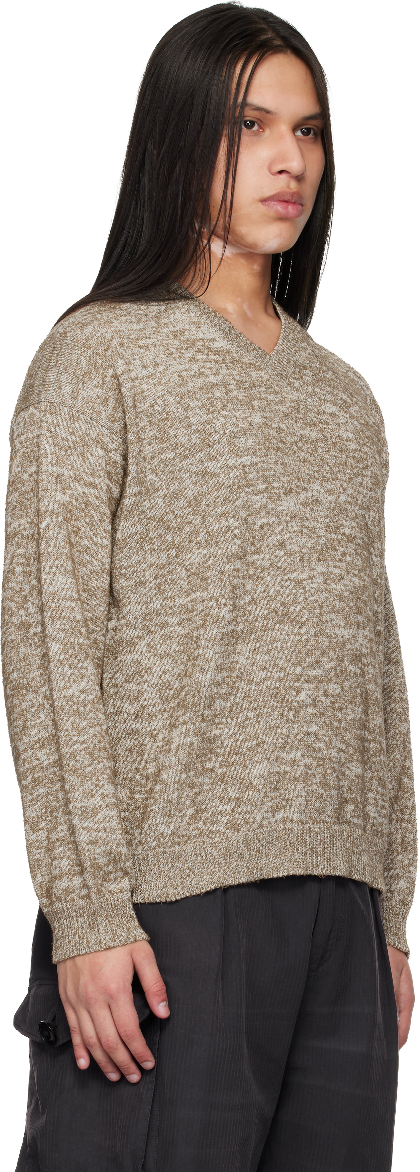 Maison Margiela - Brown V-neck Sweater
