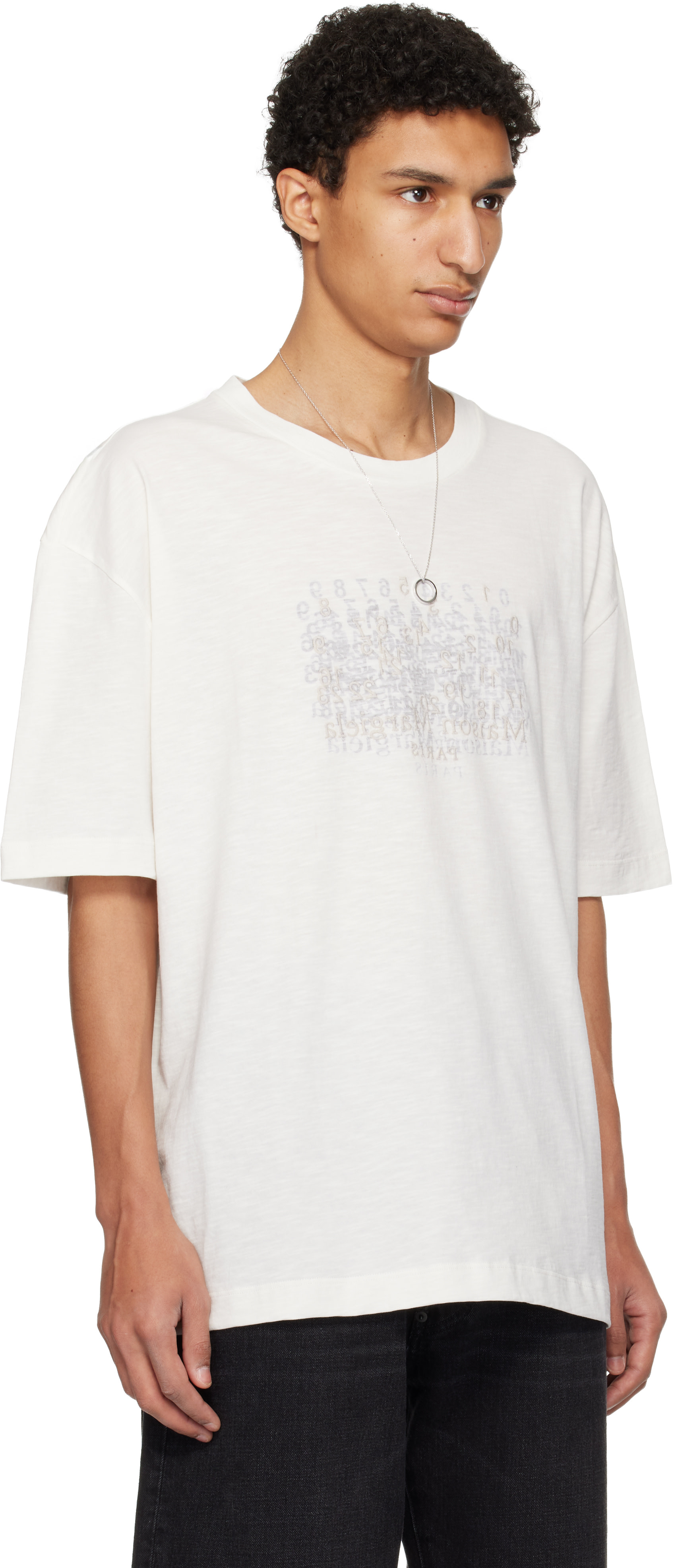 Maison Margiela - Off-White Embroidered Logo T-shirt