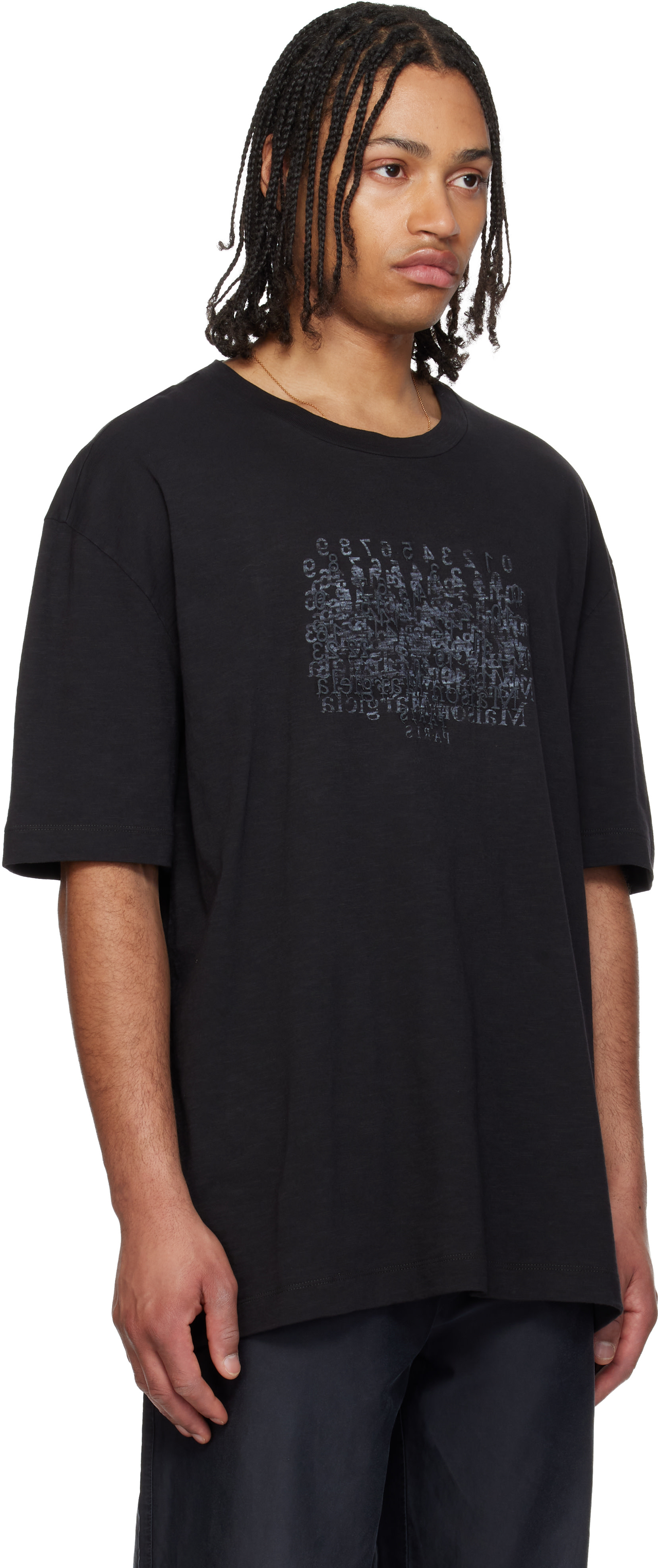 Maison Margiela: ブラック Numerical コットン Tシャツ | SSENSE 日本