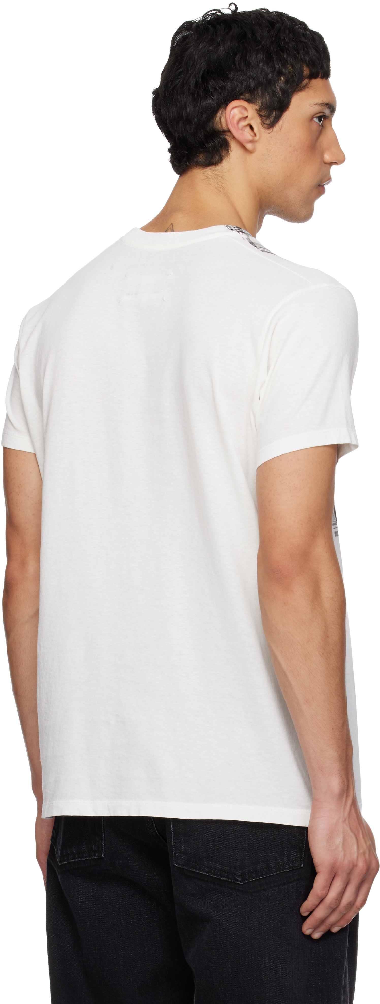 Maison Margiela - White Check Panel Cotton T-shirt