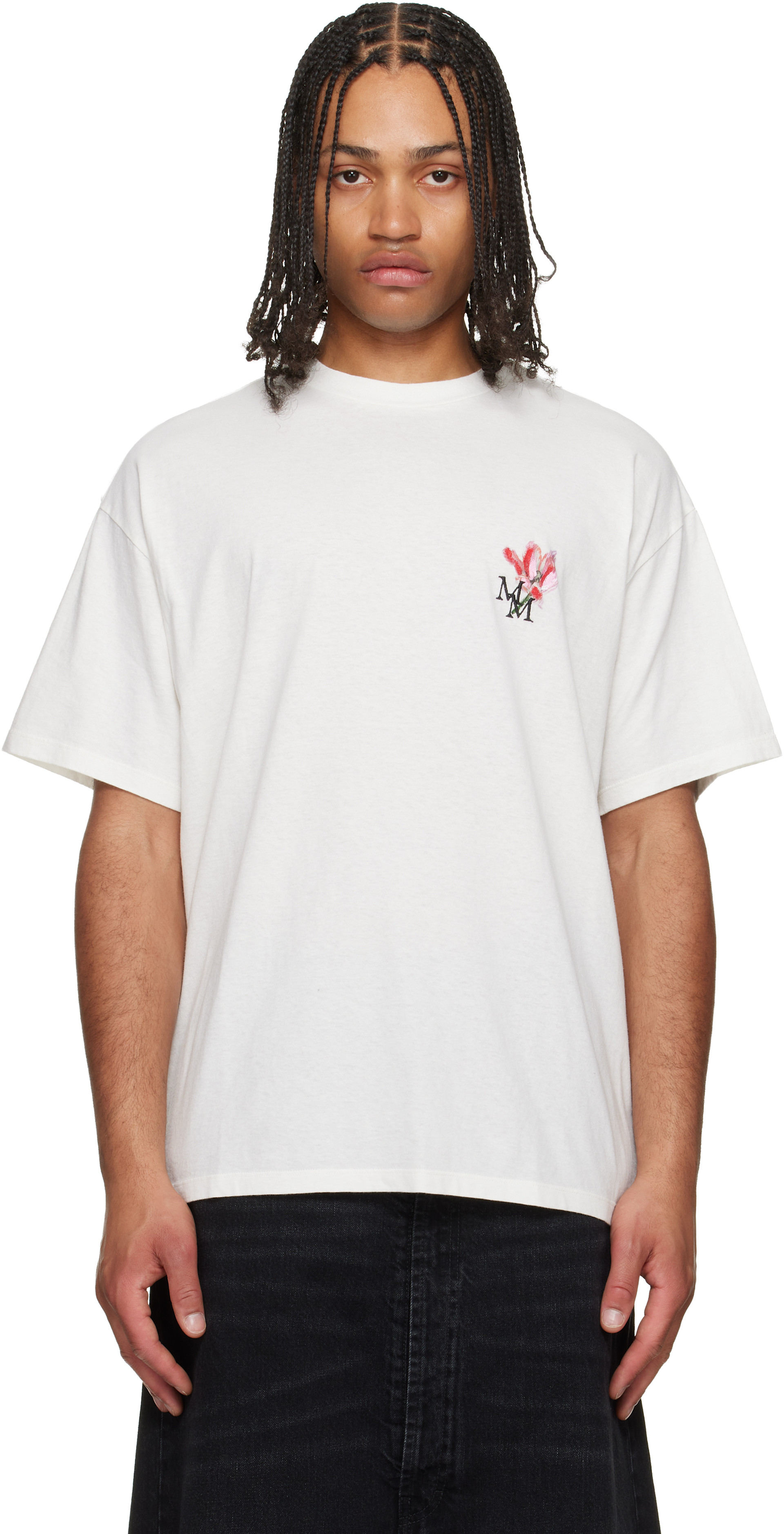 Maison Margiela: Off-White Floral Logo T-shirt | SSENSE Canada