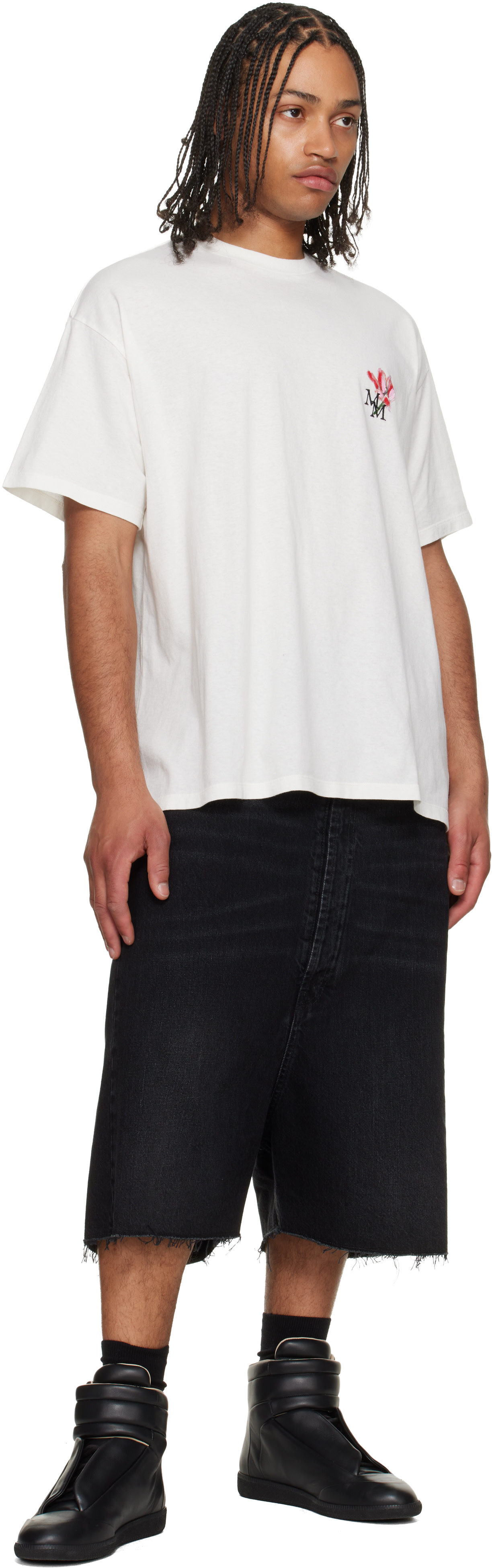 Maison Margiela: Off-White Floral Logo T-shirt | SSENSE Canada
