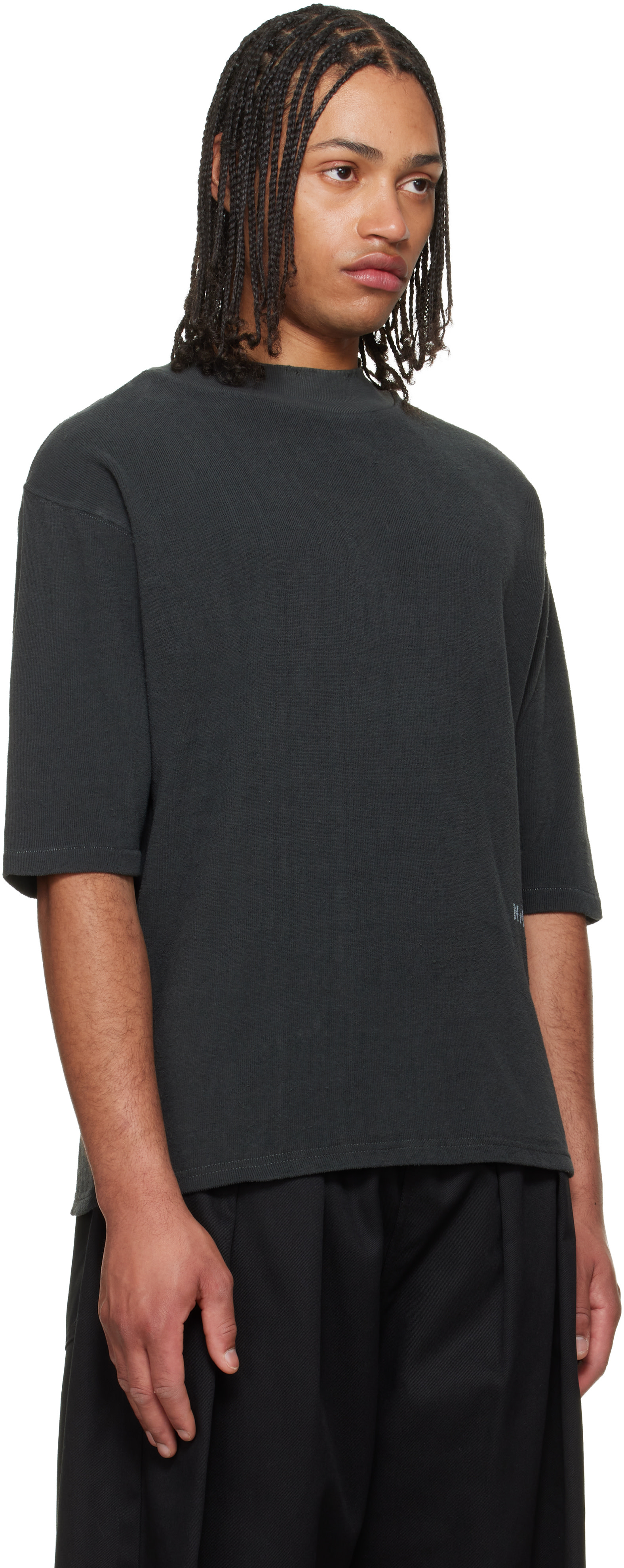 Maison Margiela: グレー ディストレス コットンテリー Tシャツ