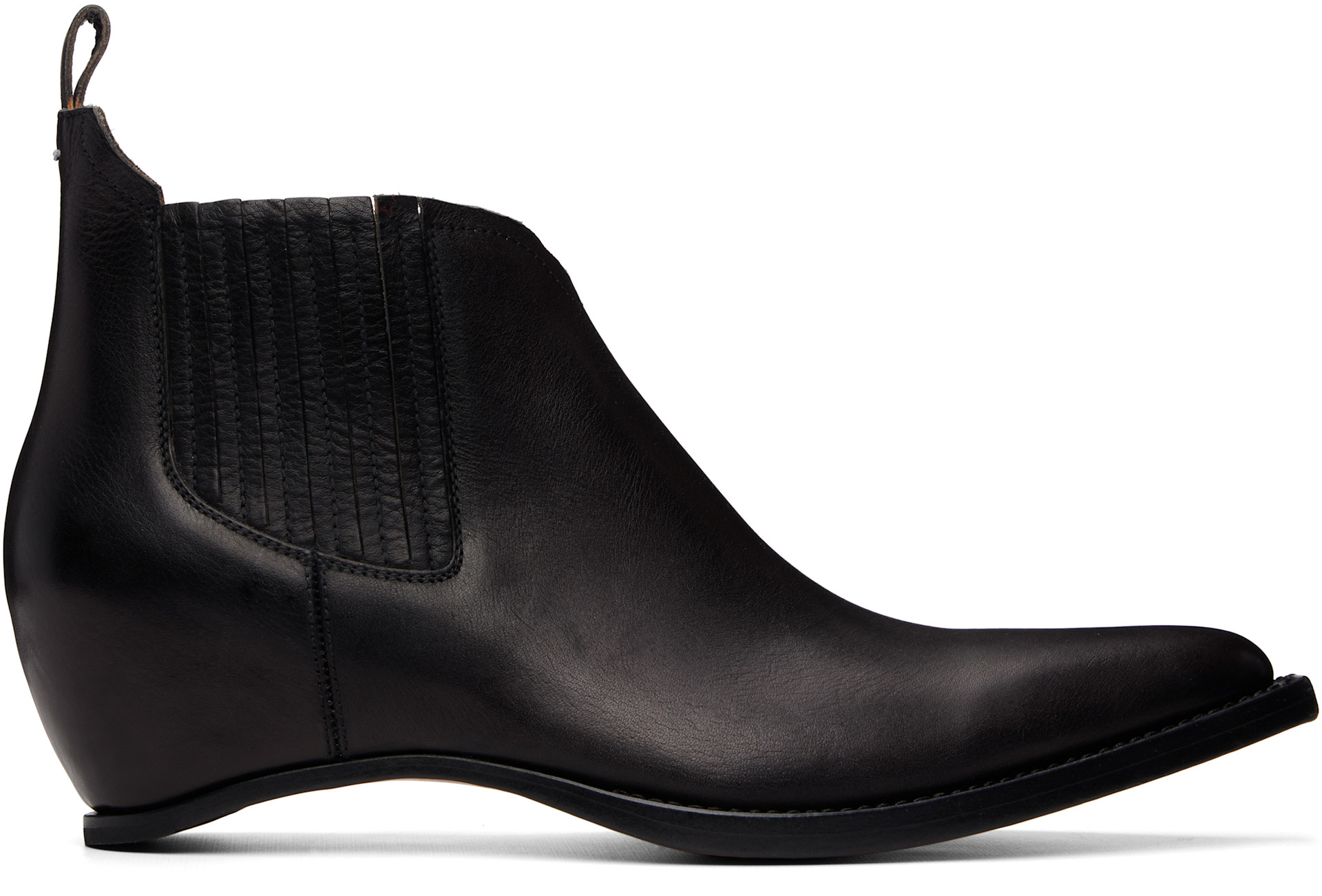 Maison Margiela: ブラック Heel-less Western チェルシーブーツ