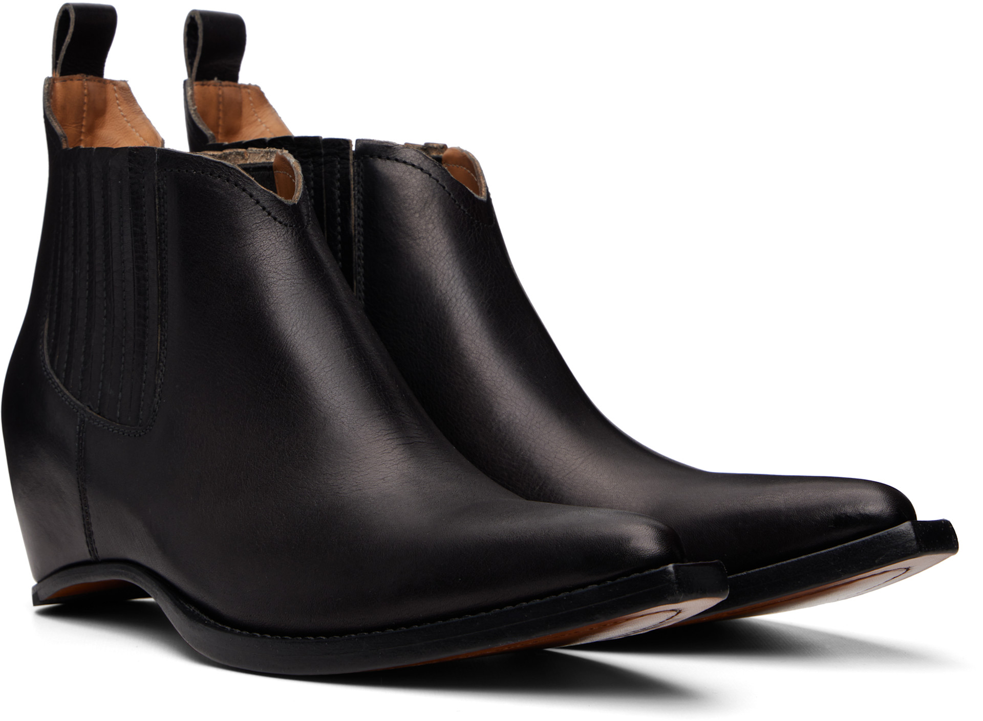 Margiela チェルシーブーツ 37 Maison Margiela: ブラック Heel-less Western チェルシーブーツ