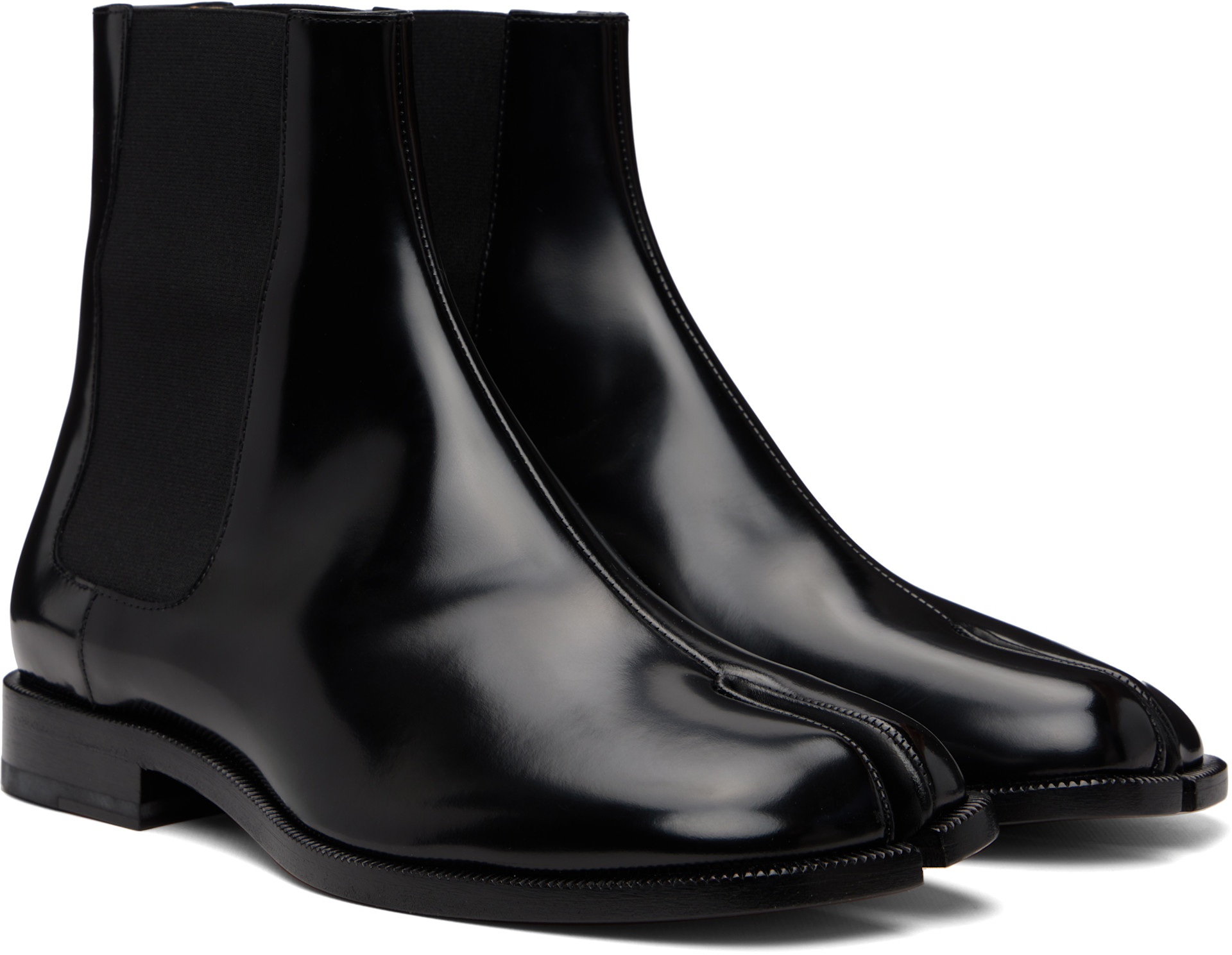 Maison Margiela: ブラック Tabi チェルシーブーツ | SSENSE 日本