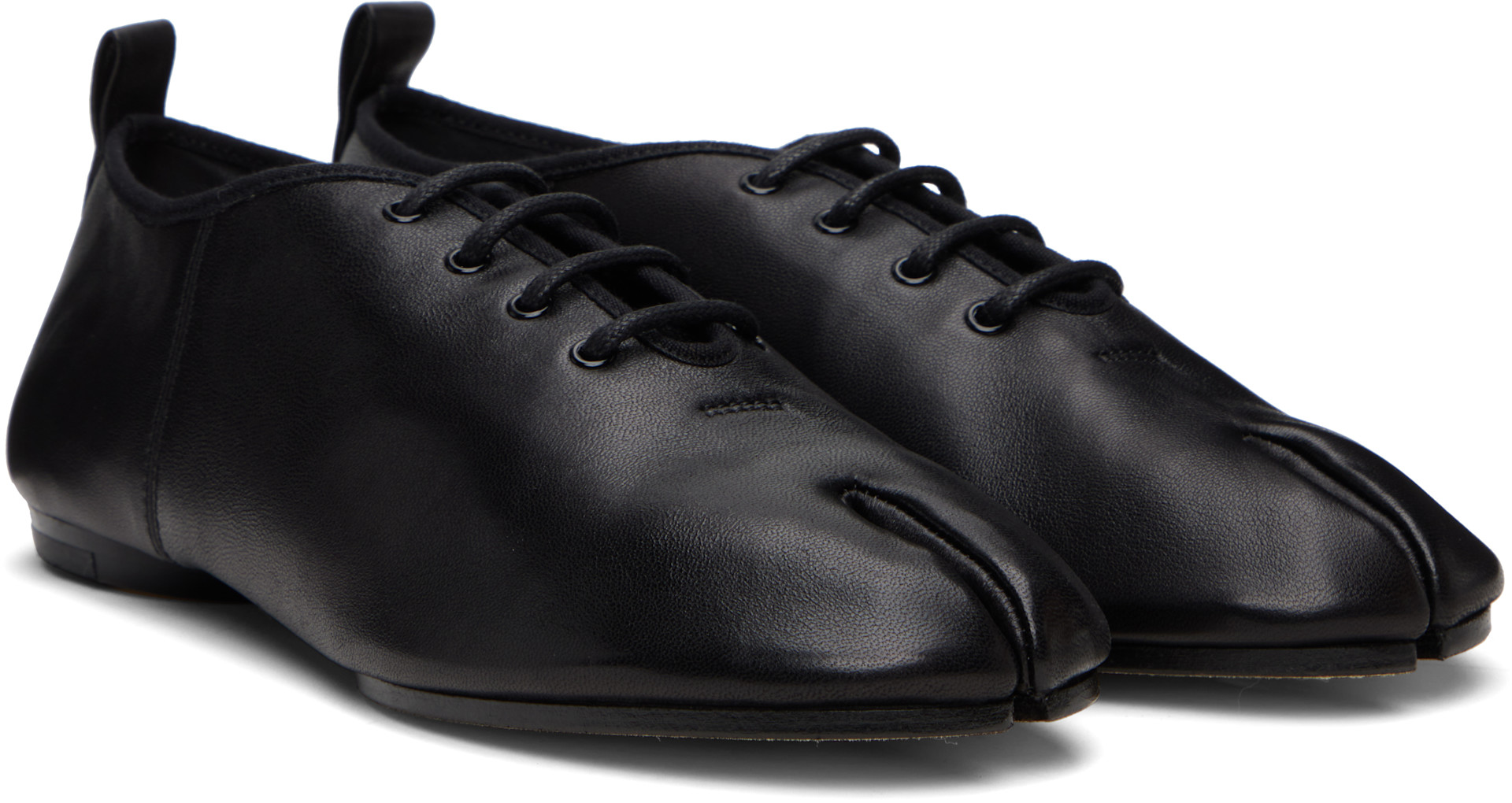 Maison Margiela: ブラック Tabi Jazz レースアップダービー | SSENSE 日本