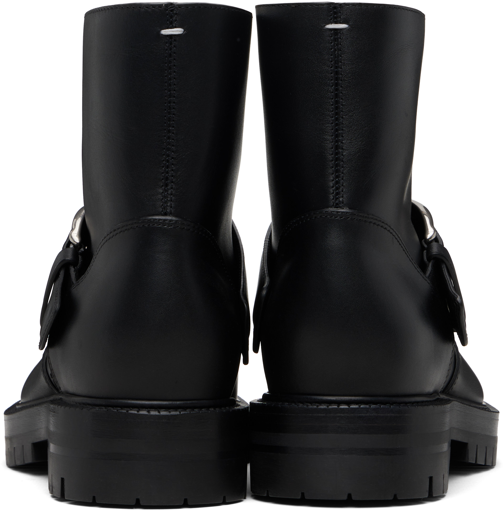 Maison Margiela: Black Tabi County Buckle Ankle Boots | SSENSE