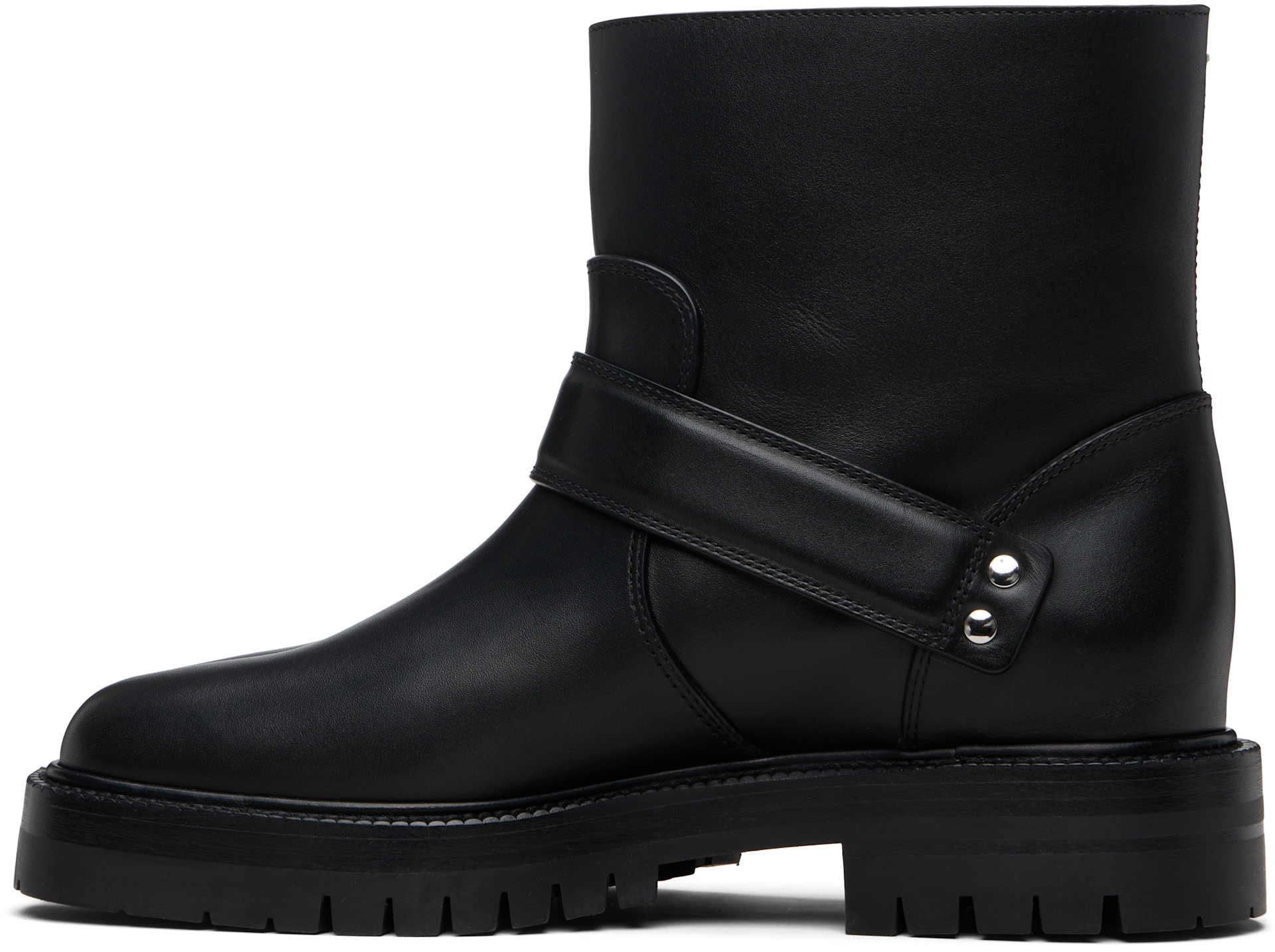 Maison Margiela: Black Tabi County Buckle Ankle Boots | SSENSE