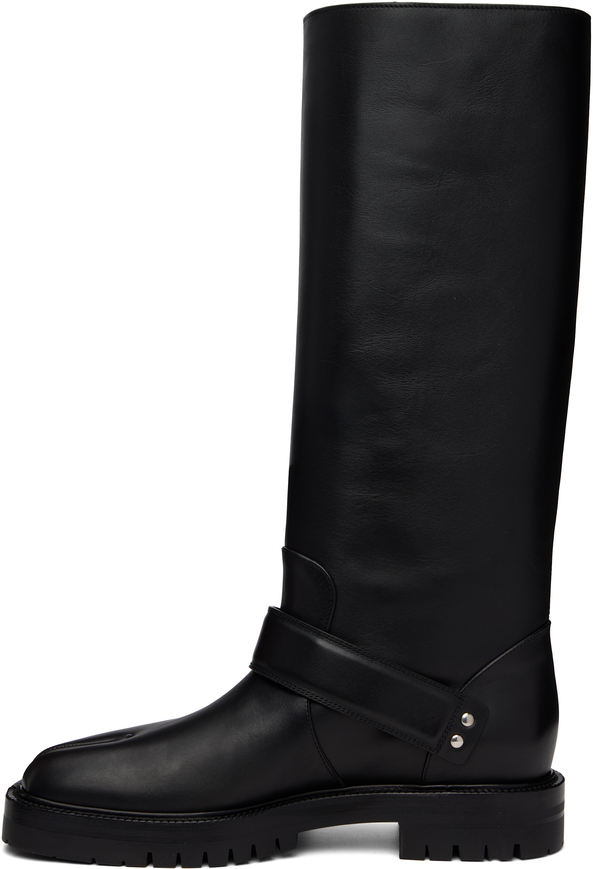 Maison Margiela: ブラック Tabi County ロングブーツ | SSENSE 日本