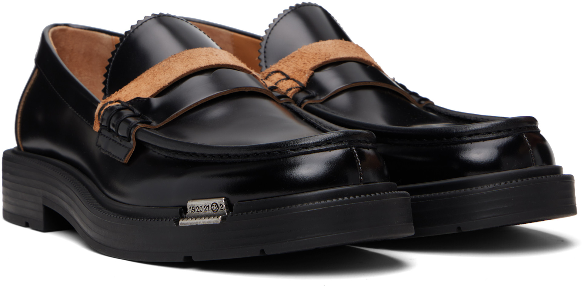 Maison Margiela: Black Décortiqué Loafers | SSENSE
