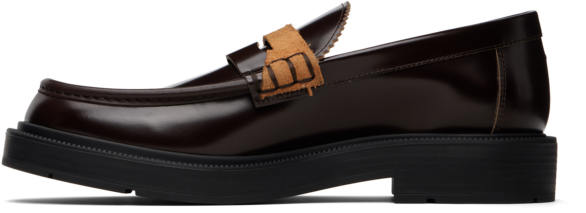 Maison Margiela: Brown Décortiqué Loafers | SSENSE