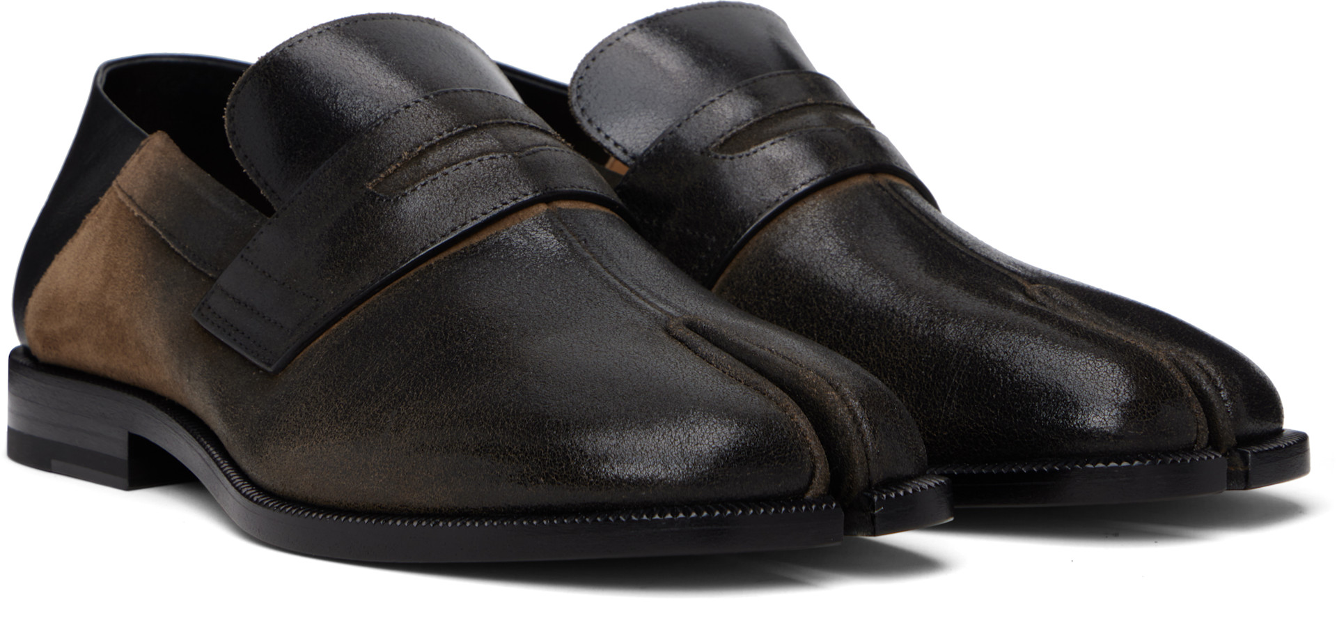 Maison Margiela Tabi ローファー スウェード ダークブラウンの通販