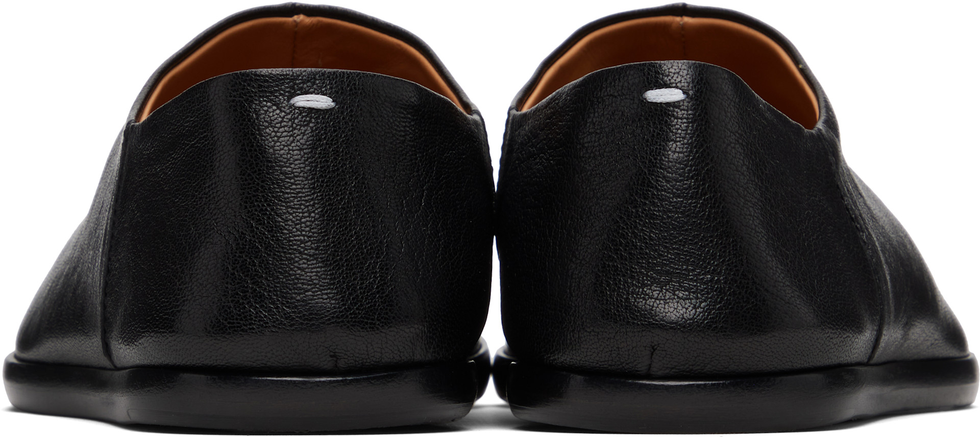 Maison Margiela: Black Tabi Babouches Loafers | SSENSE